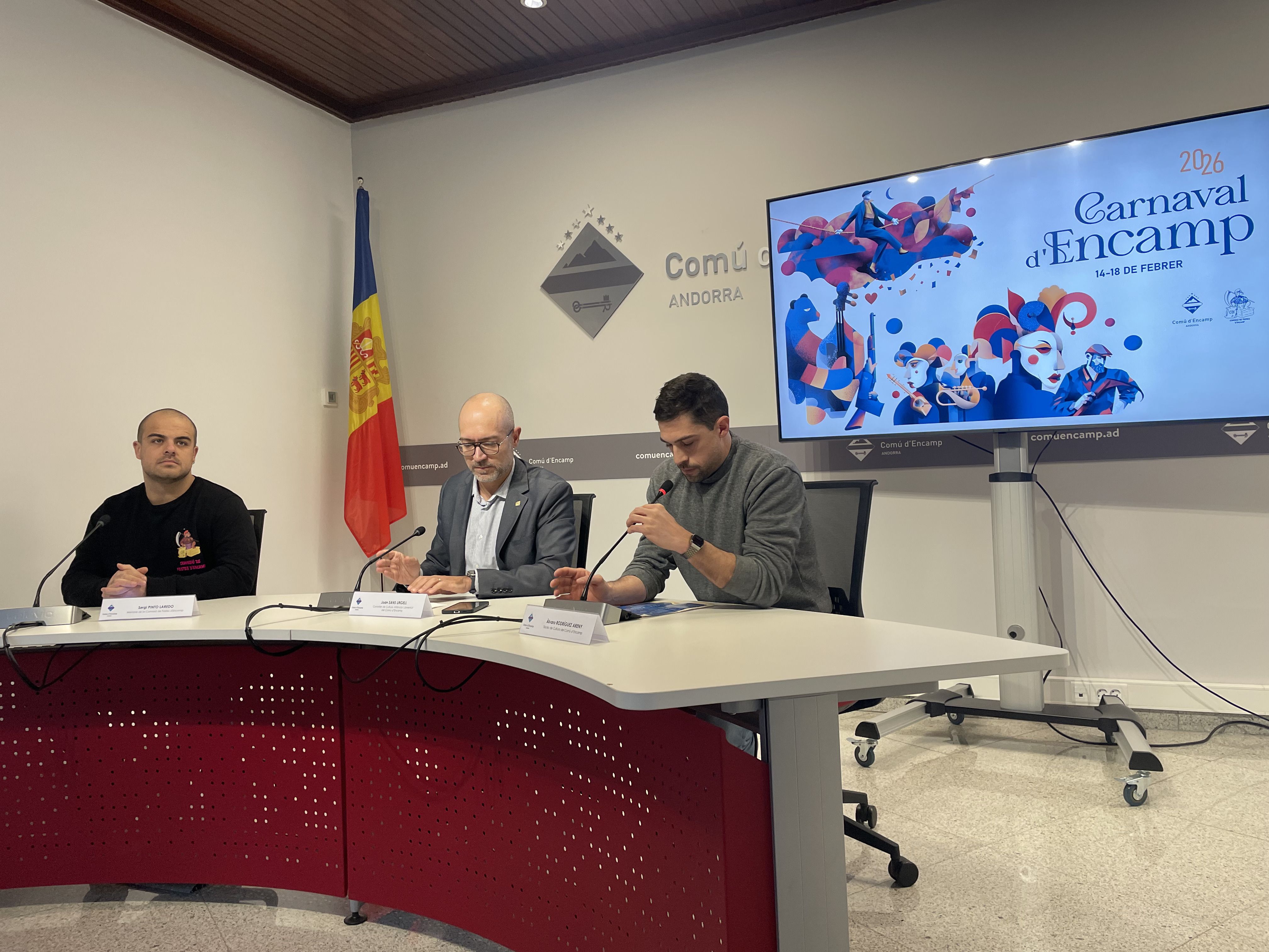 Els responsables de la programació durant la presentació d'aquest matí.