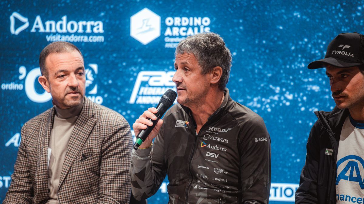 Carles Visa, a la presentació dels Mundials de freeride que se celebren aquesta setmana a Ordino Arcalís.
