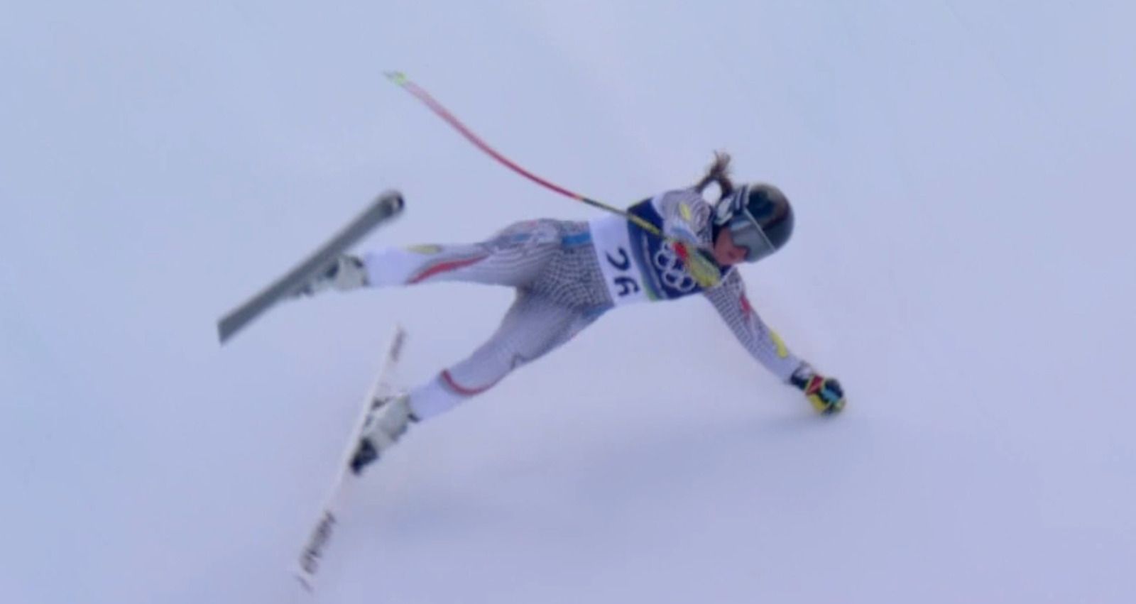 Cande Moreno, en el moment de la caiguda. 