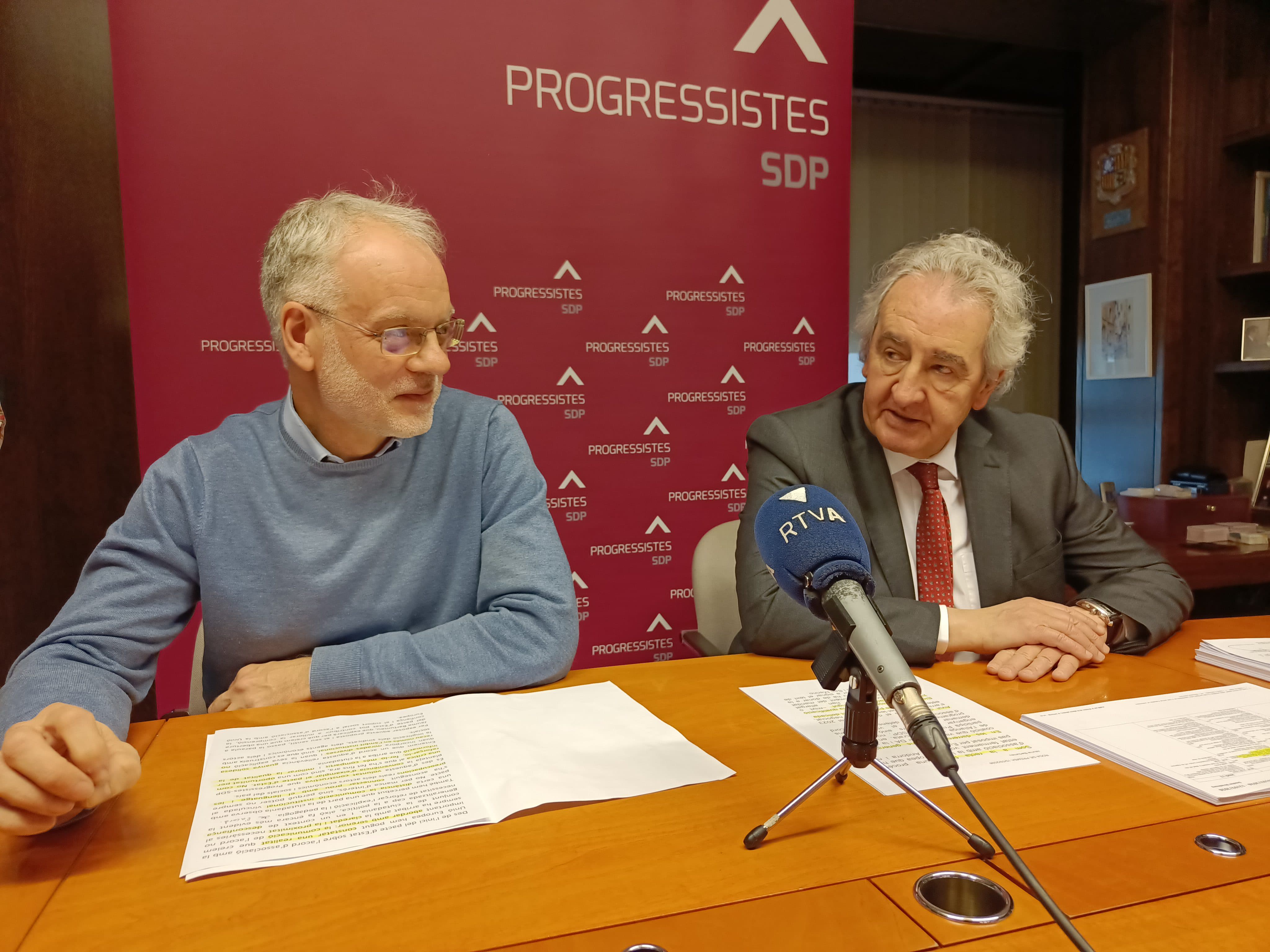 Josep Roig i Jaume Bartumeu durant la compareixença d'aquest dimarts.