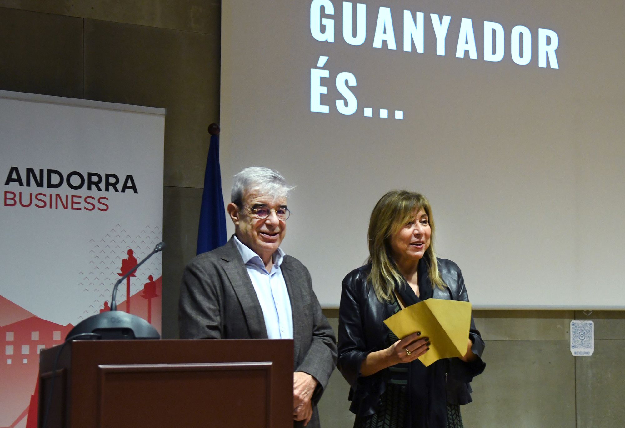 Els ministers Ladislau Baró i Conxita Marsol durant la final de la desena edició del Tàndem.