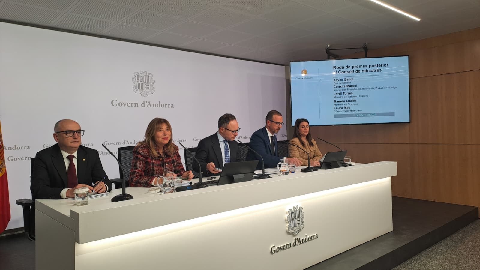 Lladós, Marsol, Espot, Torres i Mas, durant la compareixença.