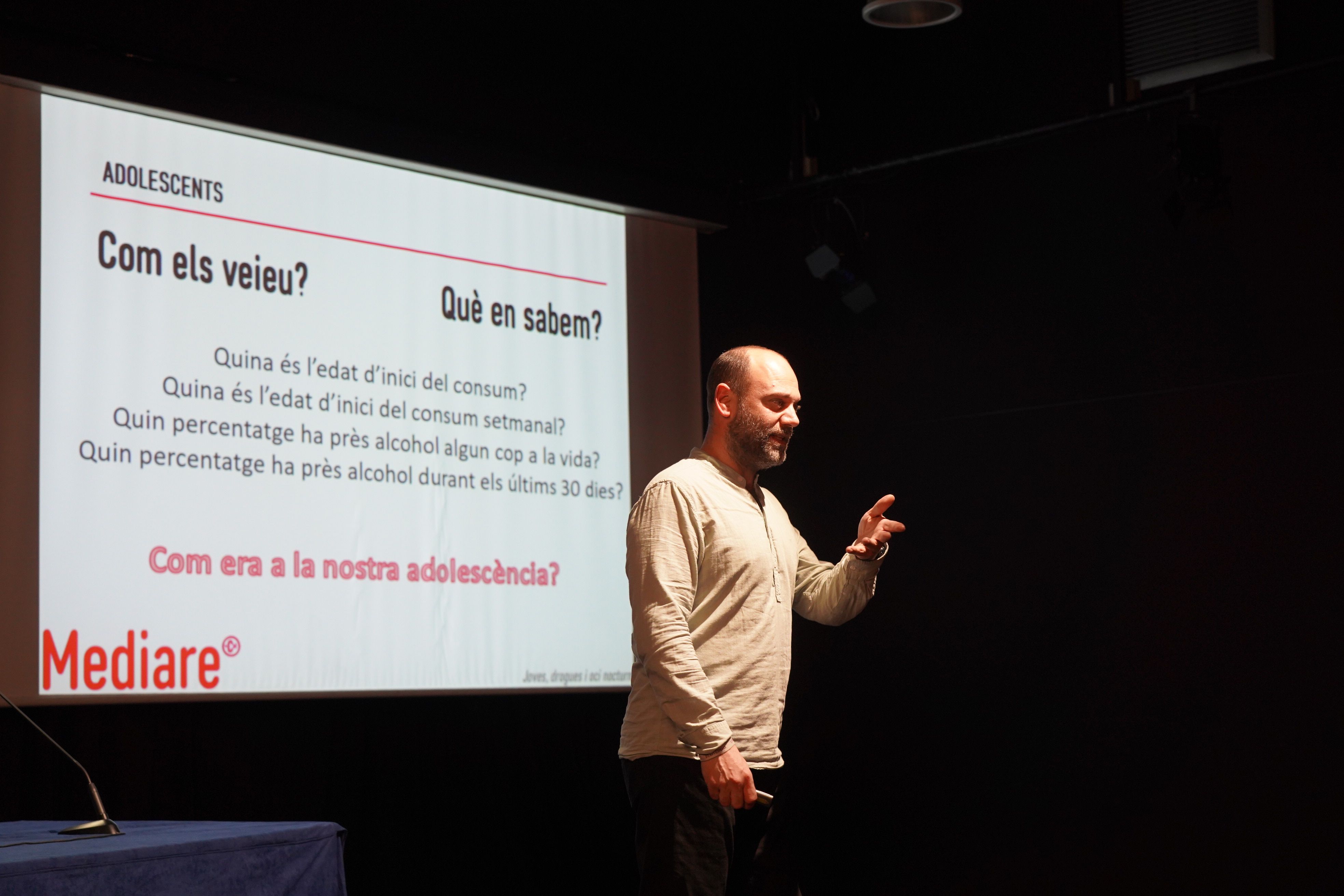 El responsable de la formació i fundador de Mediare, Anton Uró, durant el col·loqui.