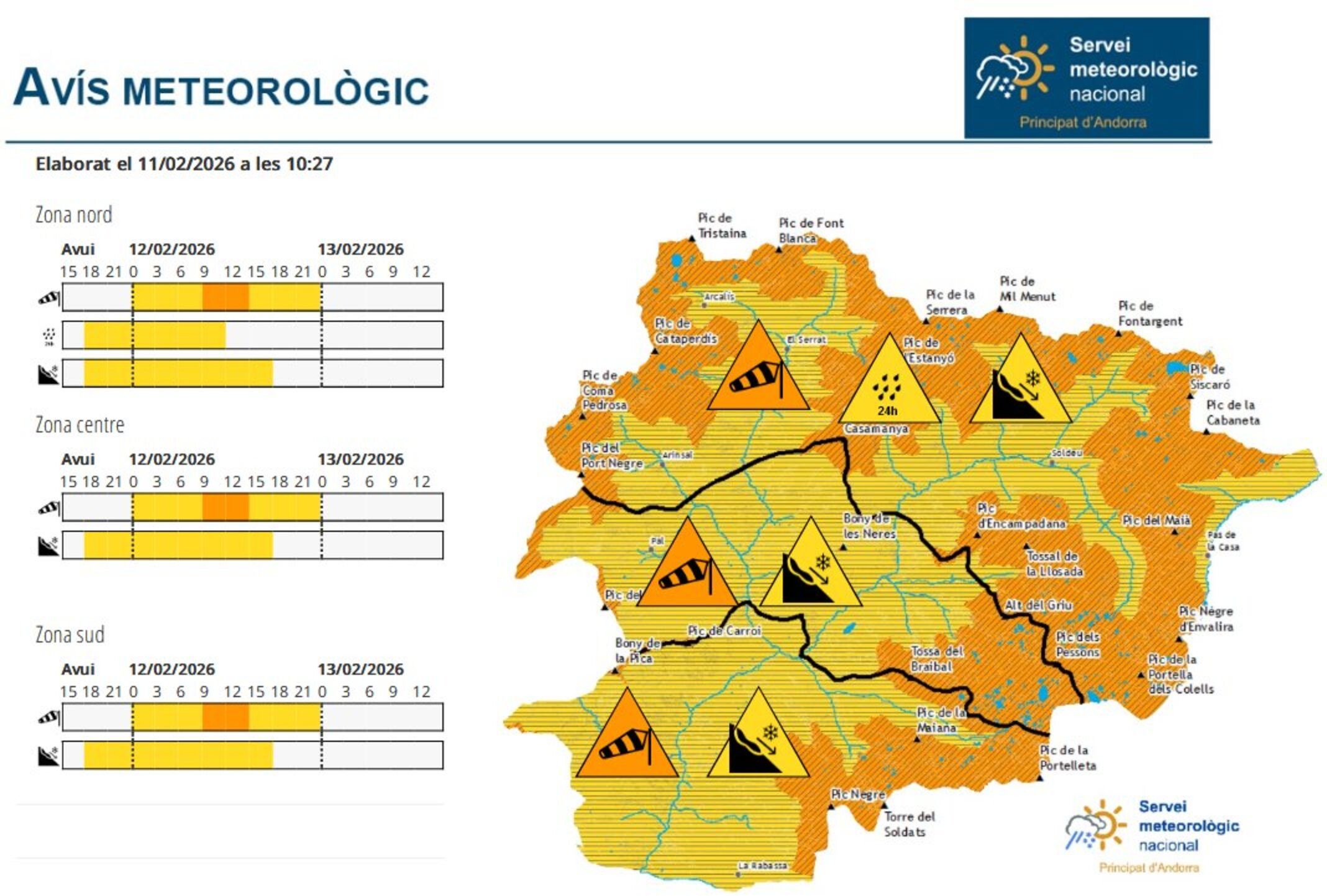 L'avís meteorològic per aquest dijous.