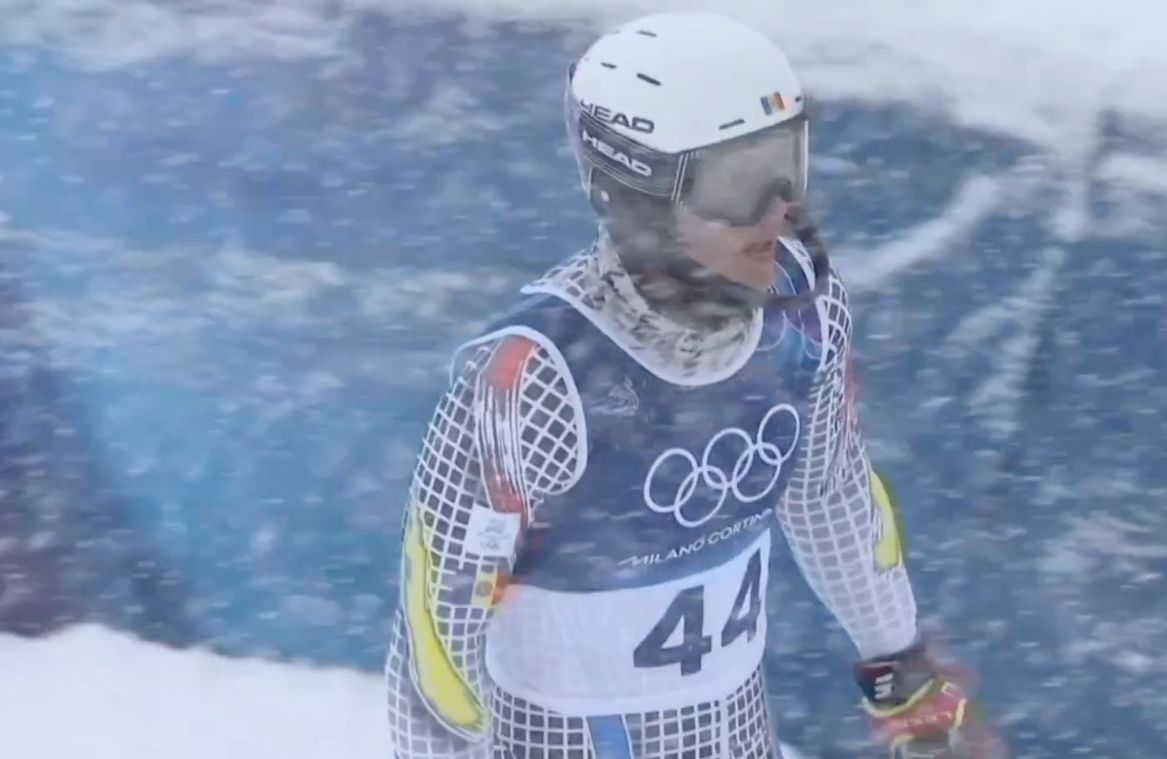 Xavi Cornella, en una imatge de la retransmissió després de la baixada.