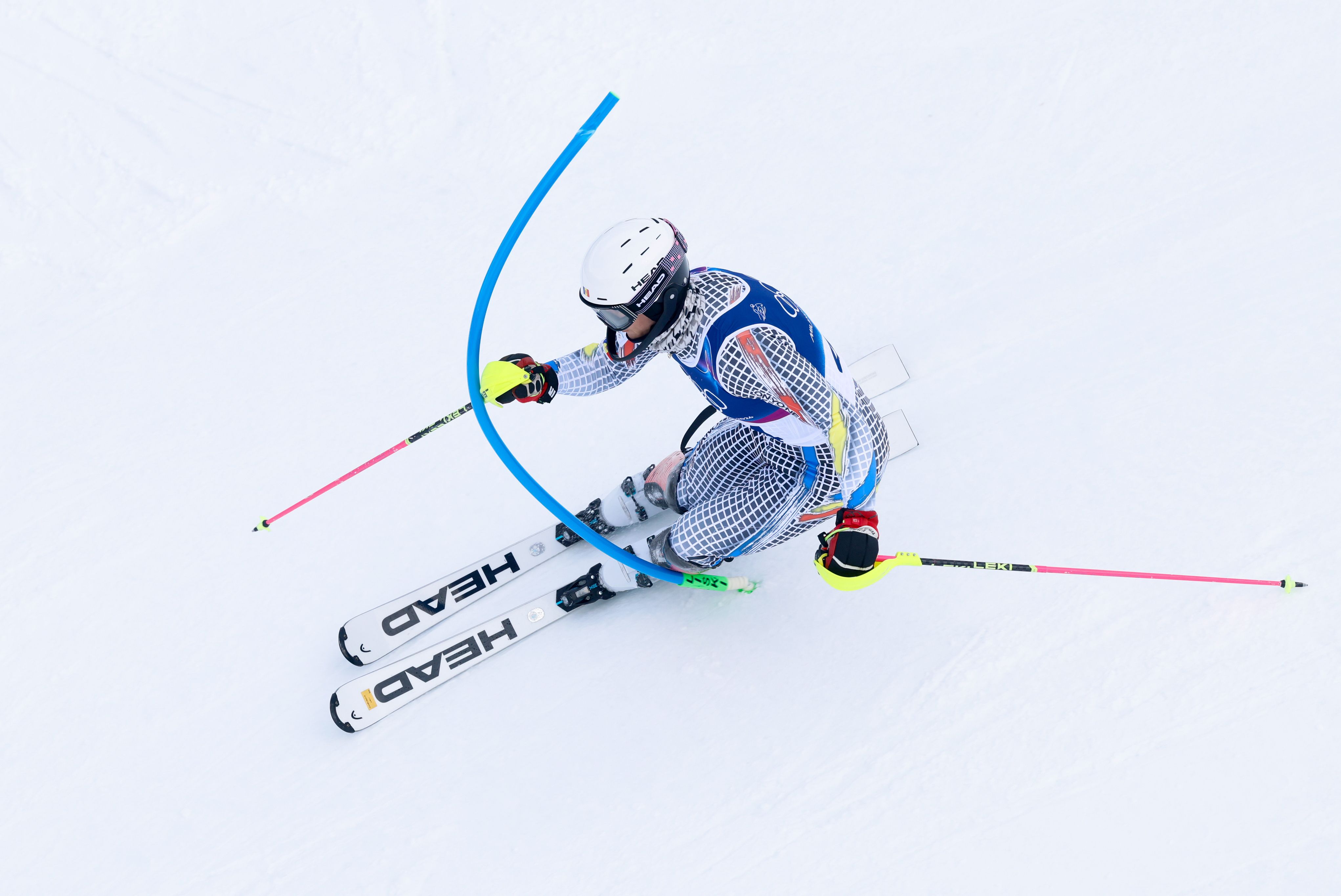 Xavier Cornella, a l'eslàlom dels Jocs.