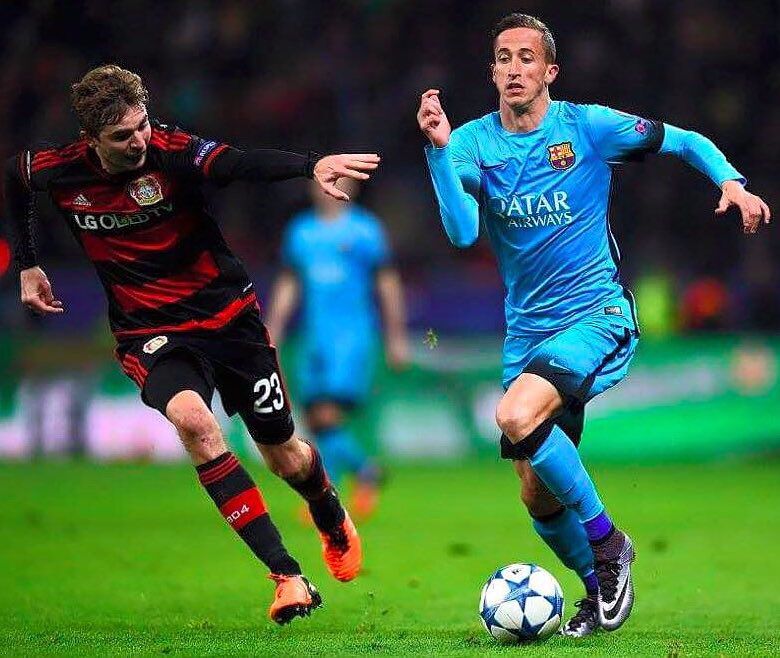 El dia del seu debut a la Champions contra el Bayer Leverkusen.