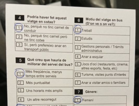 Enquesta per conèixer la valoració del servei. La portaveu del Sindicat, Rebeca Bonache.