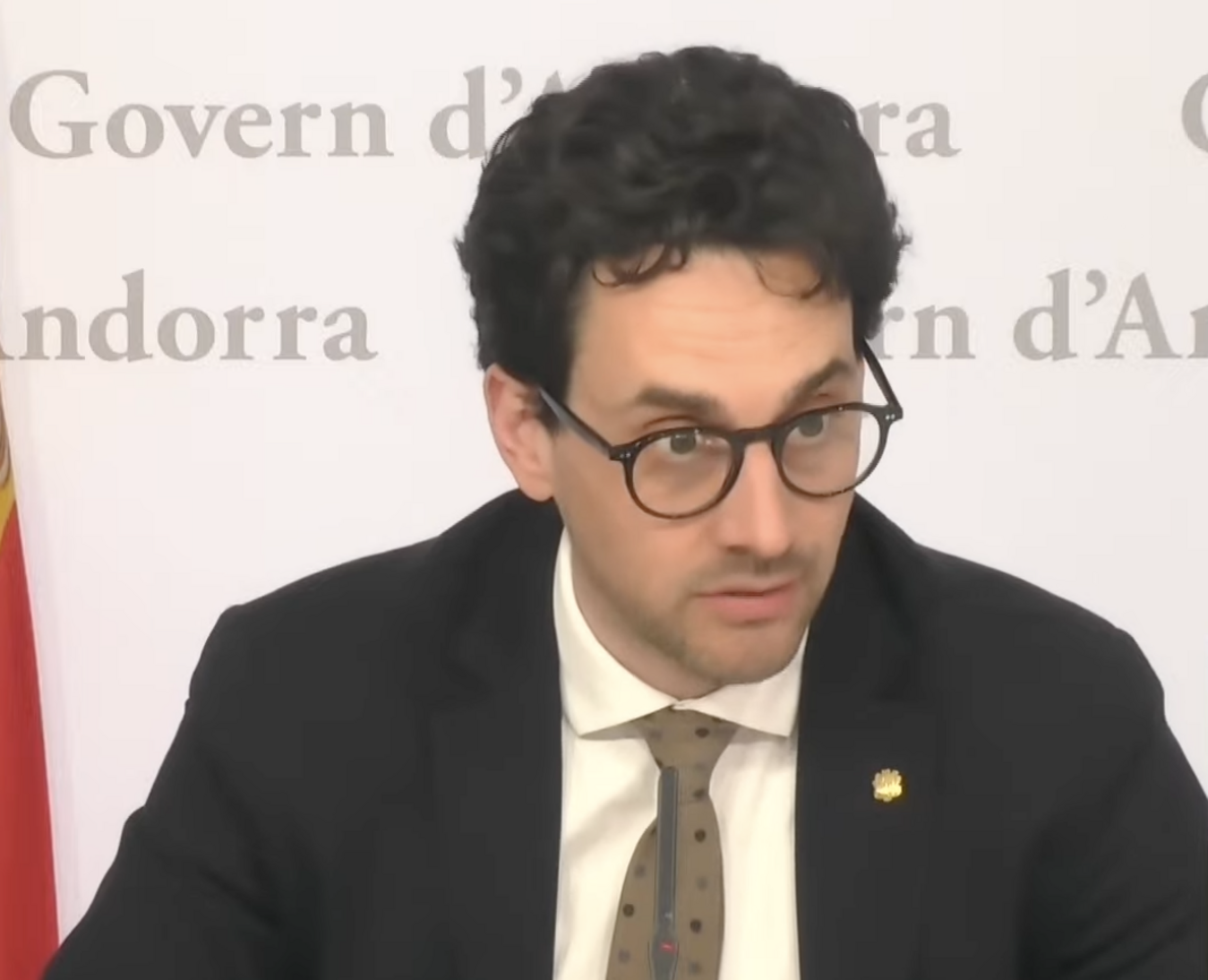 Guillem Casal durant la compareixença. Guillem Casal durant la compareixença.