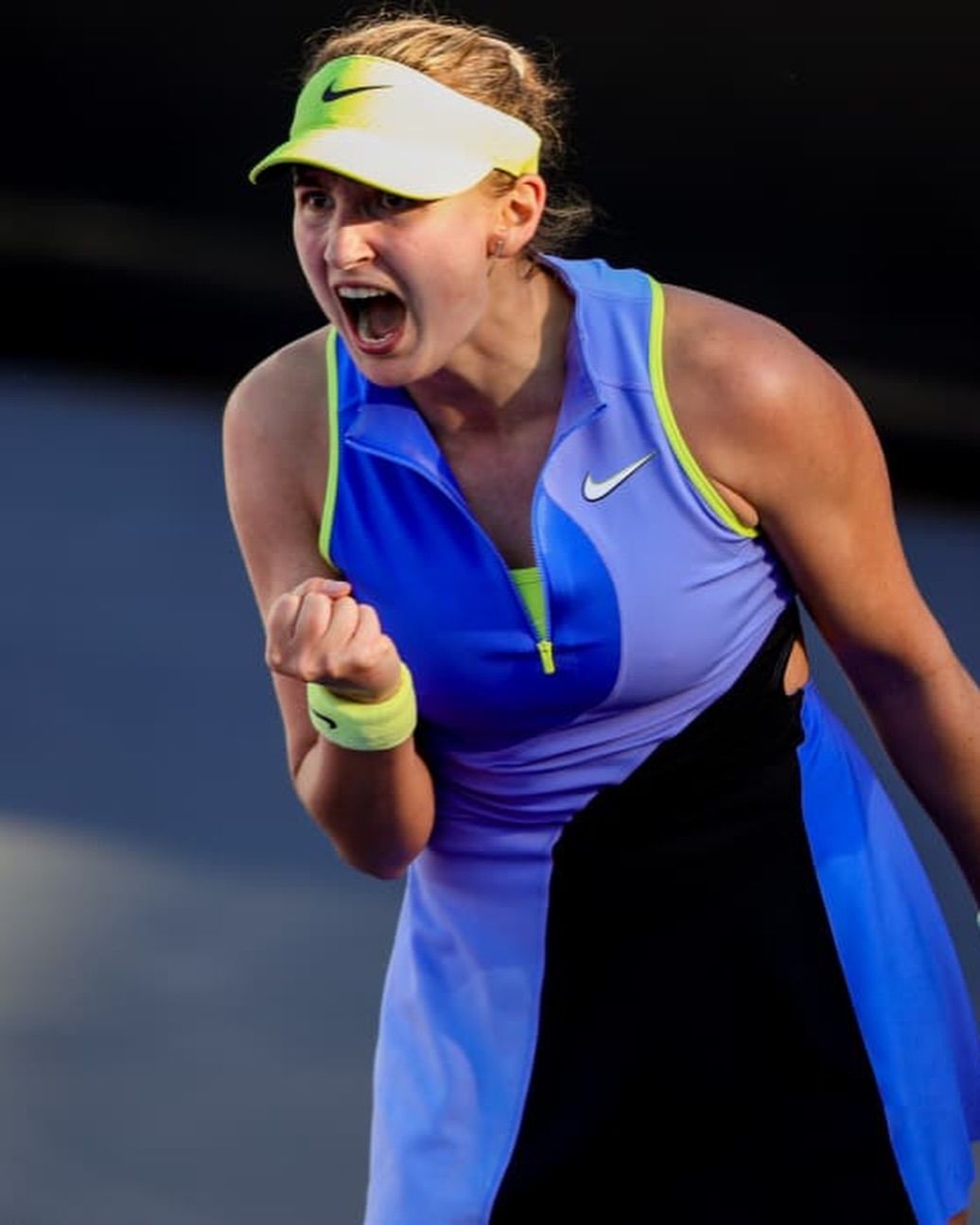 L'andorrana Vicky Jiménez, celebrant amb ràbia un dels punts davant Linette. 