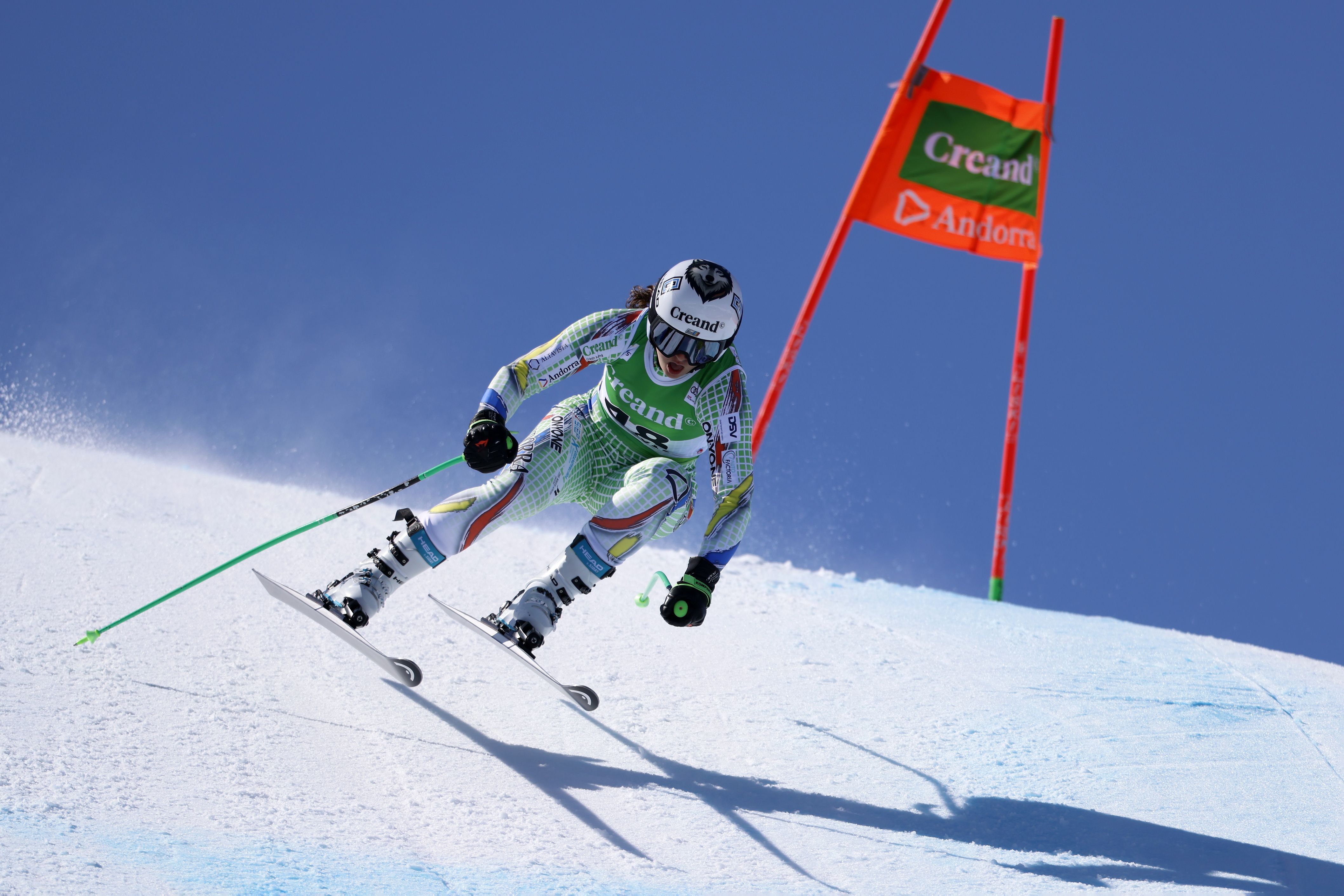 Jordina Caminal, en un dels trams del descens. 