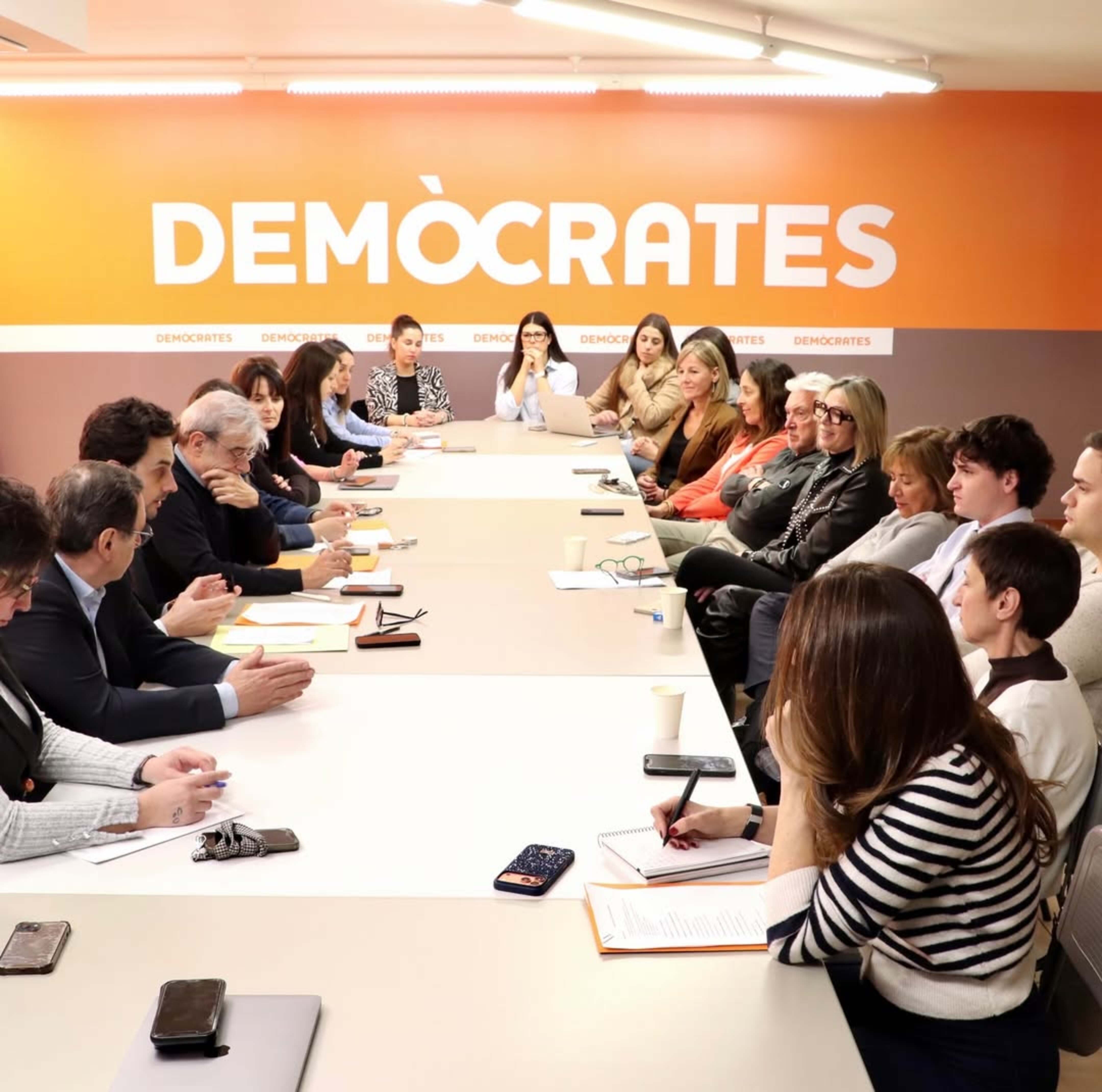 Una imatge de la reunió de l'executiva demòcrata d'aquest dijous.