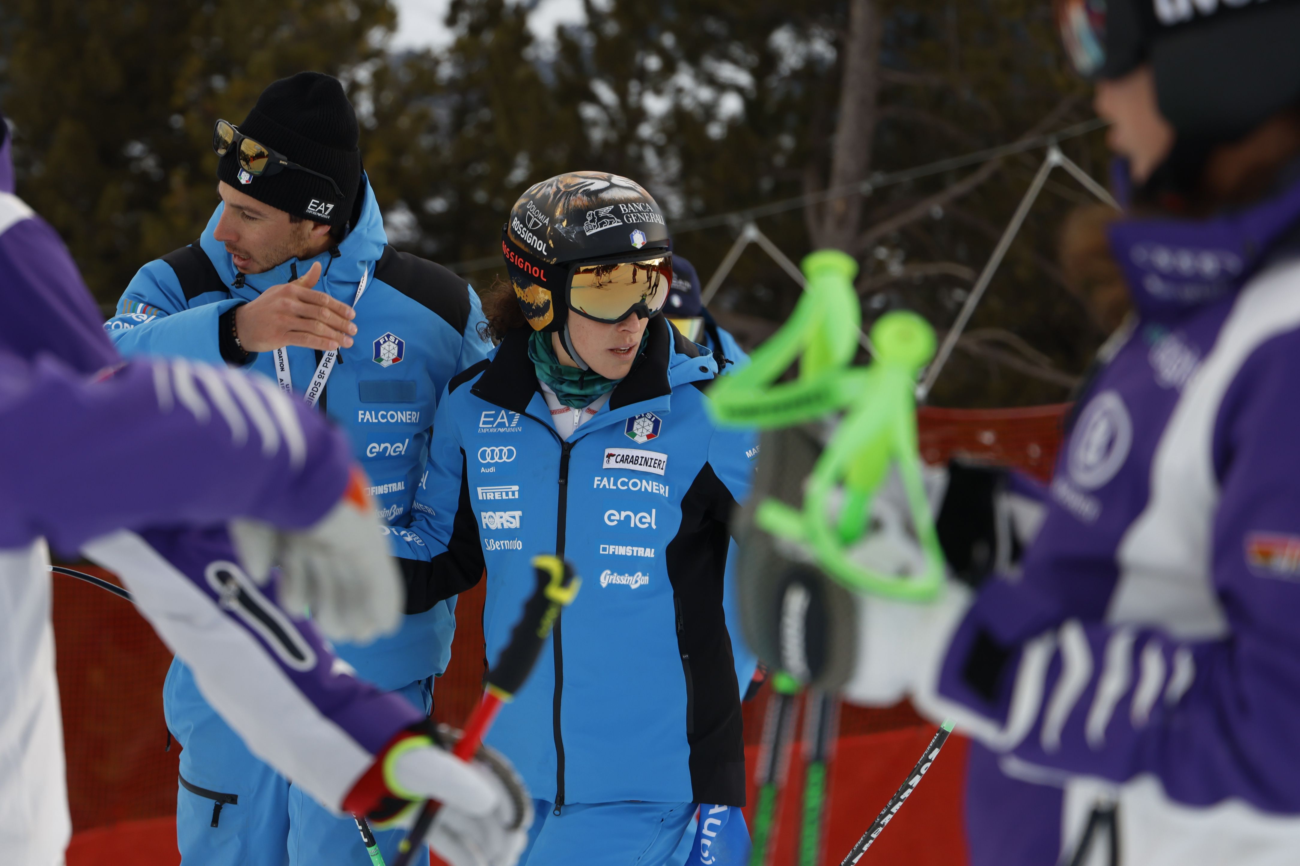 La 'tigressa' Brignone, en els instants previs a la cursa. 