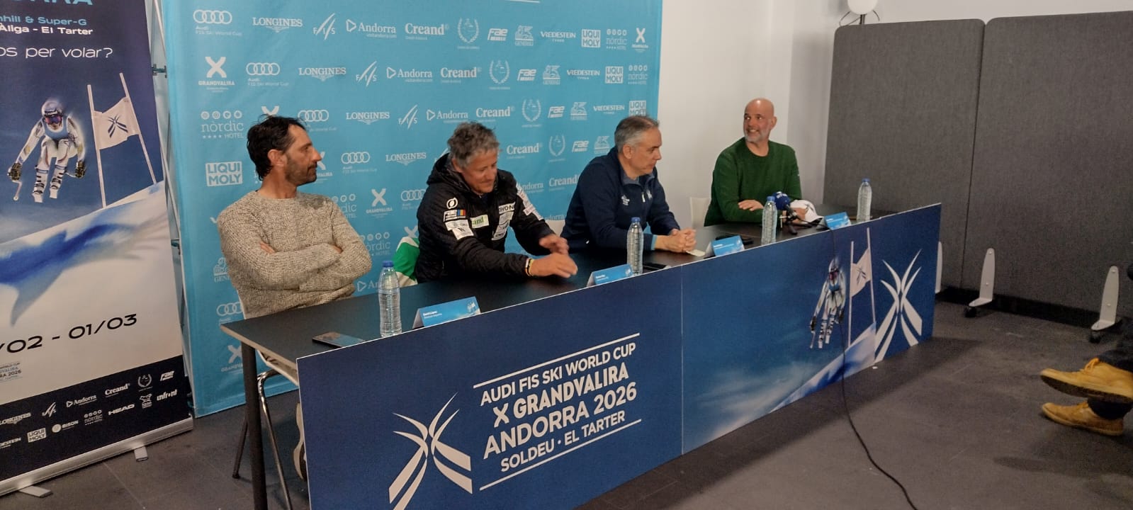 Els quatre dirigents, en la roda de premsa de balanç al Media Center.