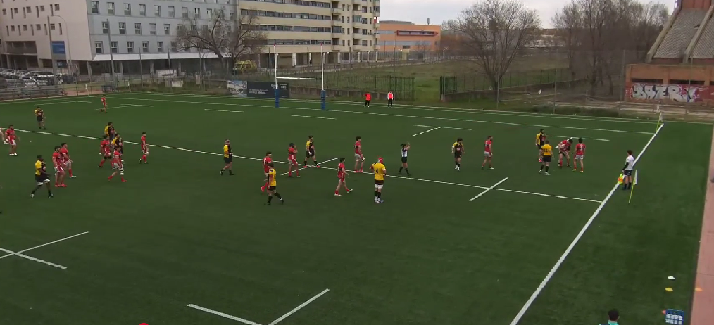 Un instant de la retransmissió televisiva del duel entre el VPC i l'Alcalá de Henares.