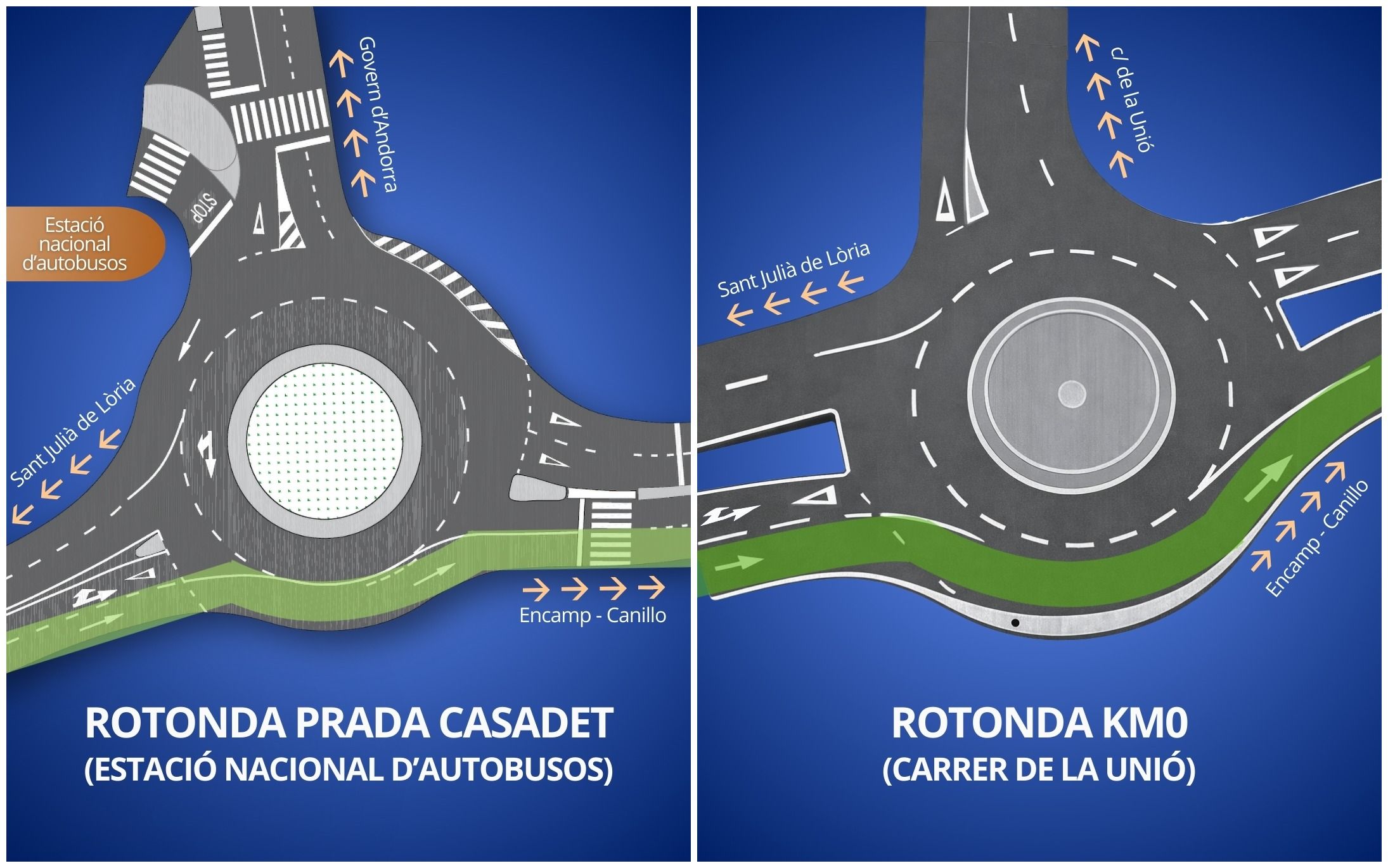 Una plànol de les dues rotondes. Una plànol de les dues rotondes.