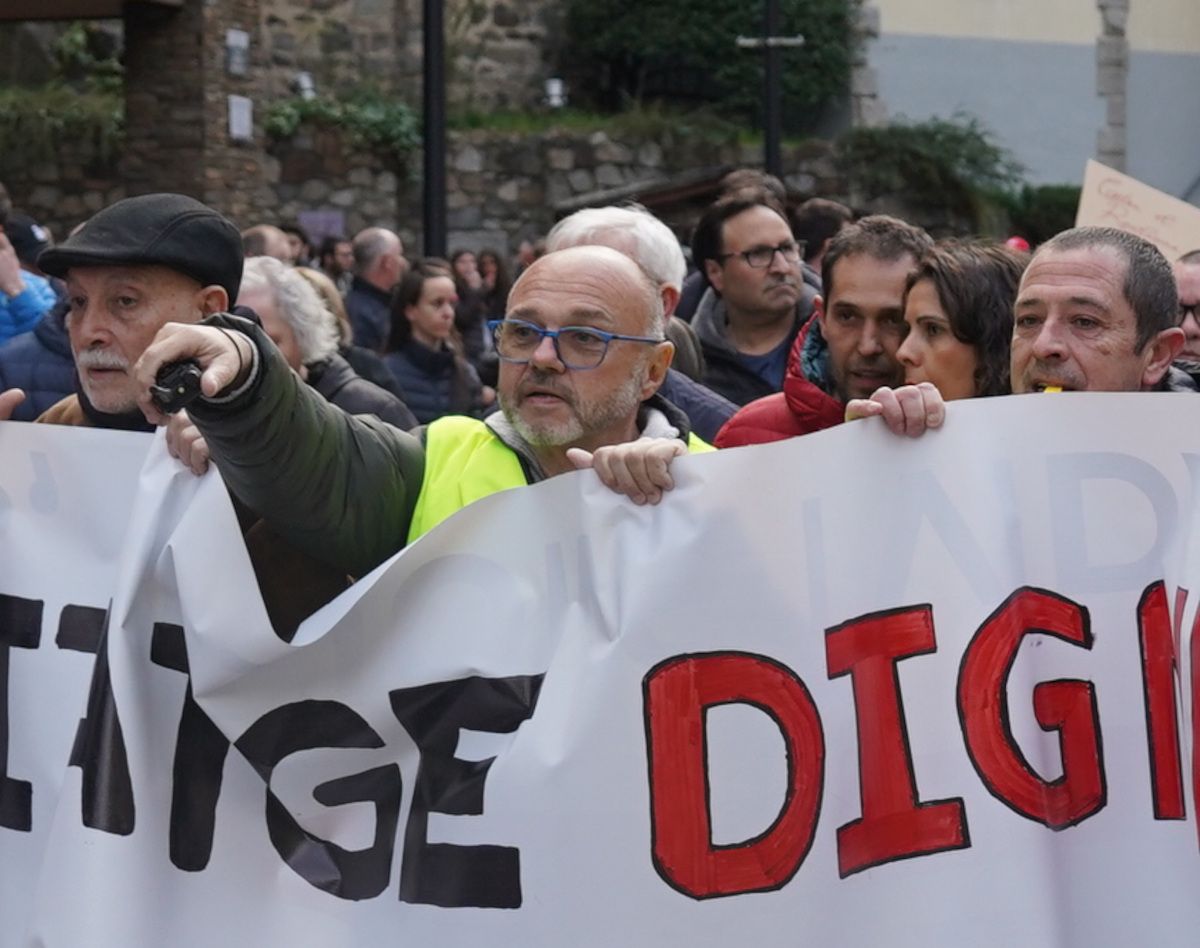 El líder de l'USdA, Gabriel Ubach, durant una manifestació.