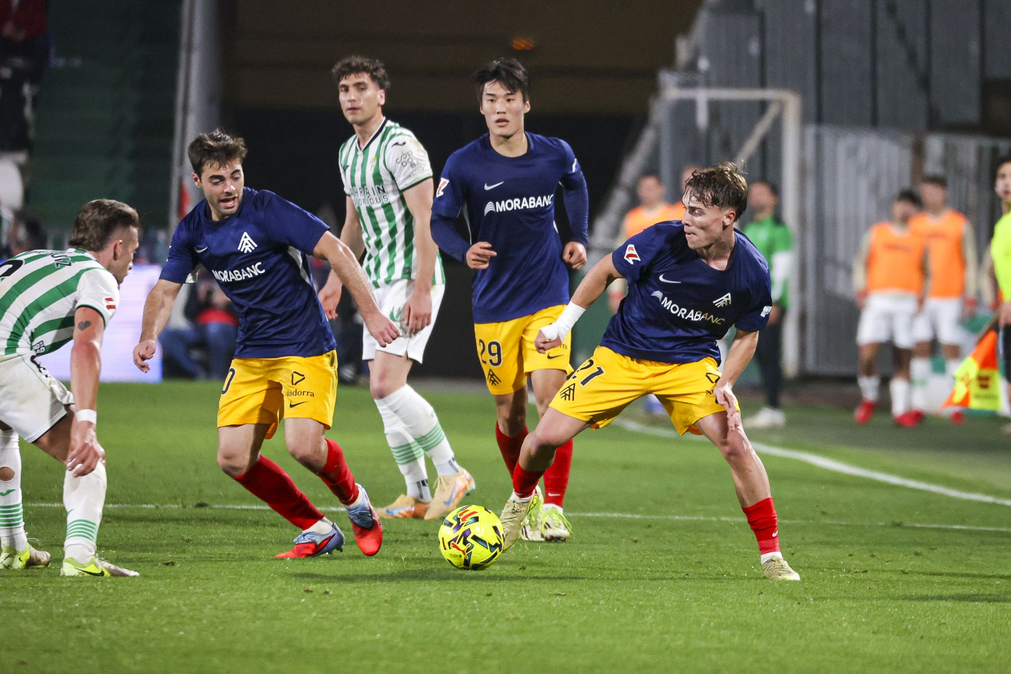 Un moment del darrer partit de l'FC Andorra, el passat dilluns a Córdova.