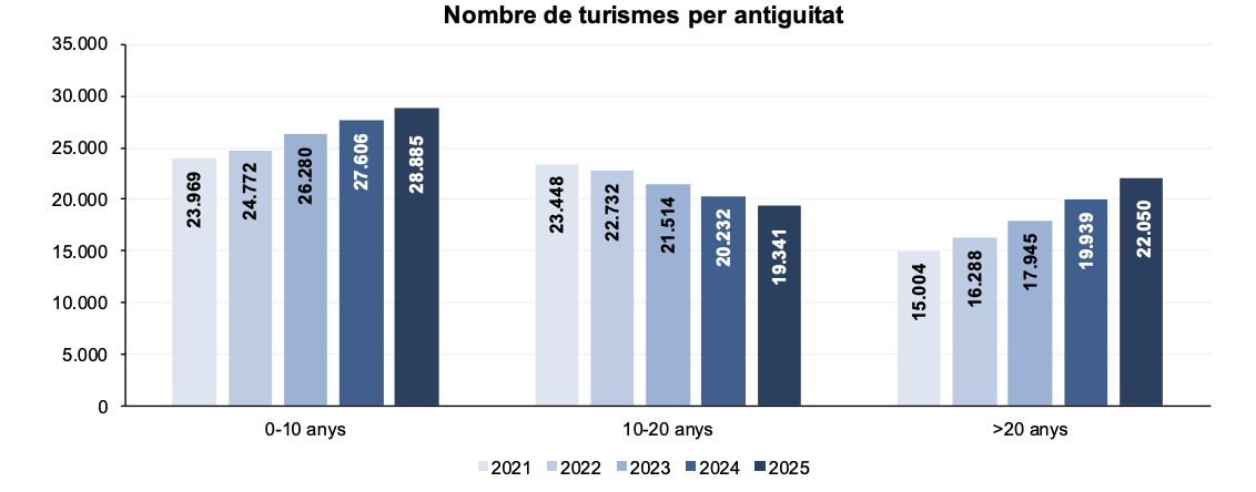 Nombre de turismes per antiguitat. La portaveu del Sindicat, Rebeca Bonache.