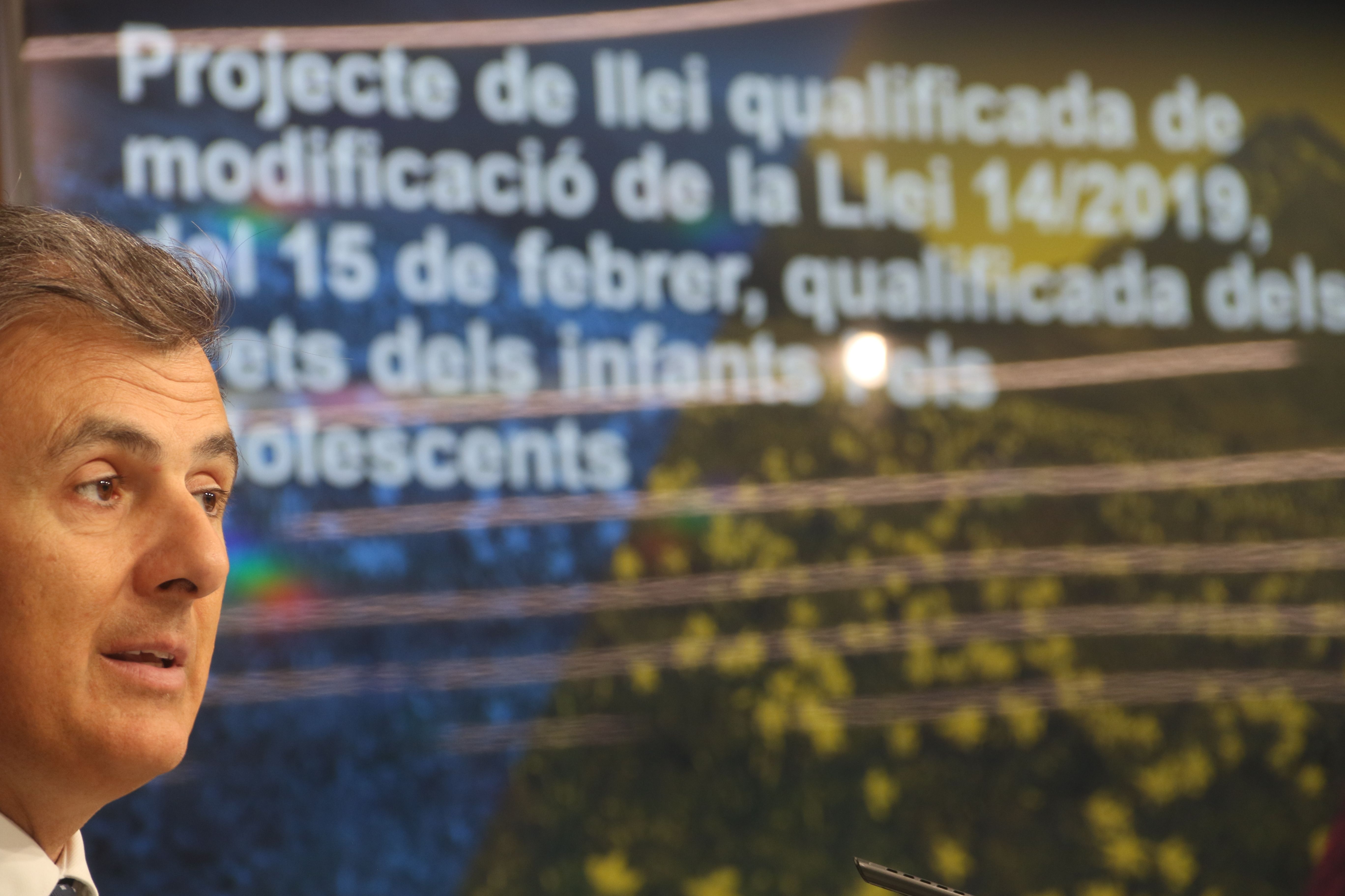 El ministre Marc Rossell durant la compareixença.