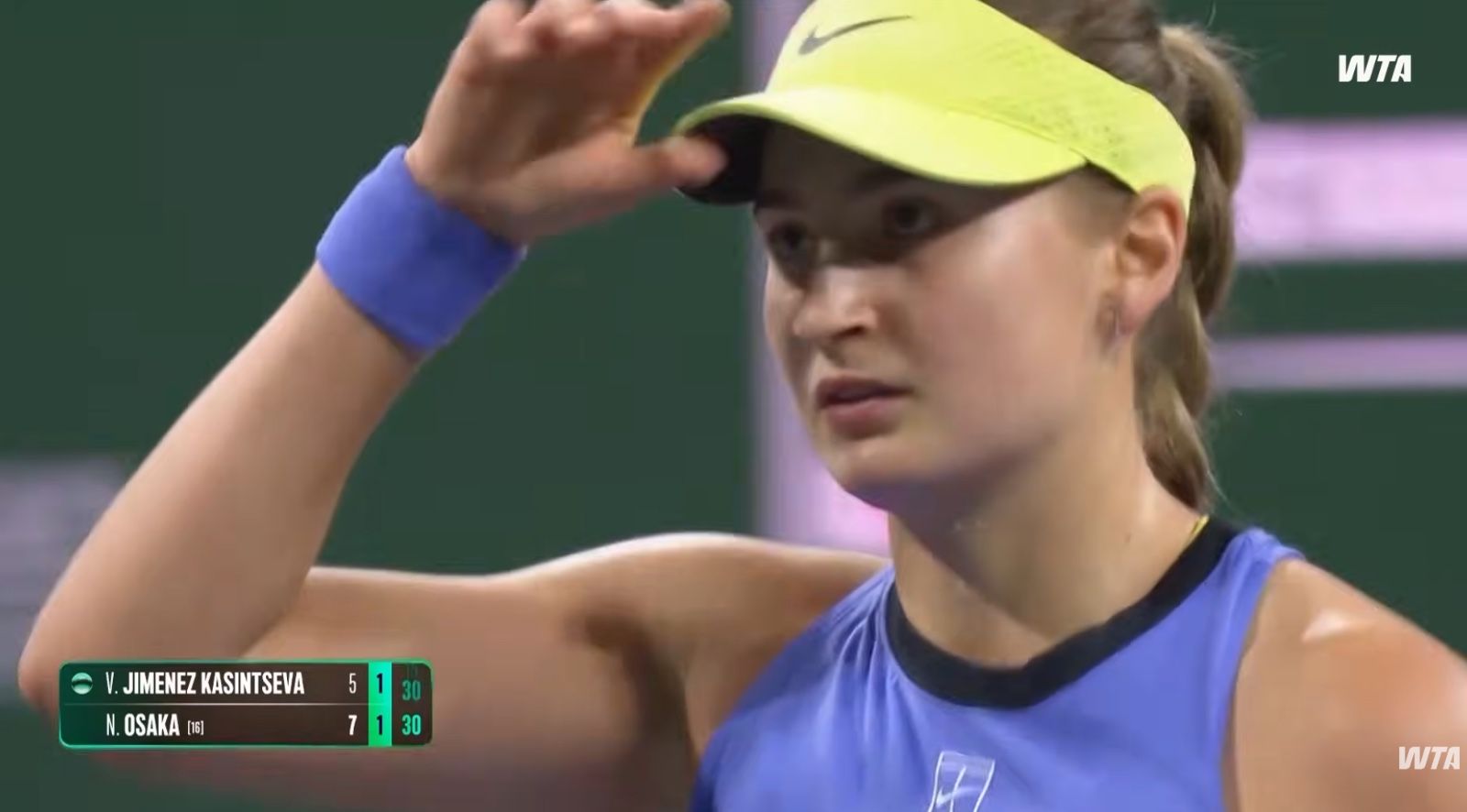 Vicky Jiménez, després d'un dels seus punts al Masters 1.000 d'Indian Wells.