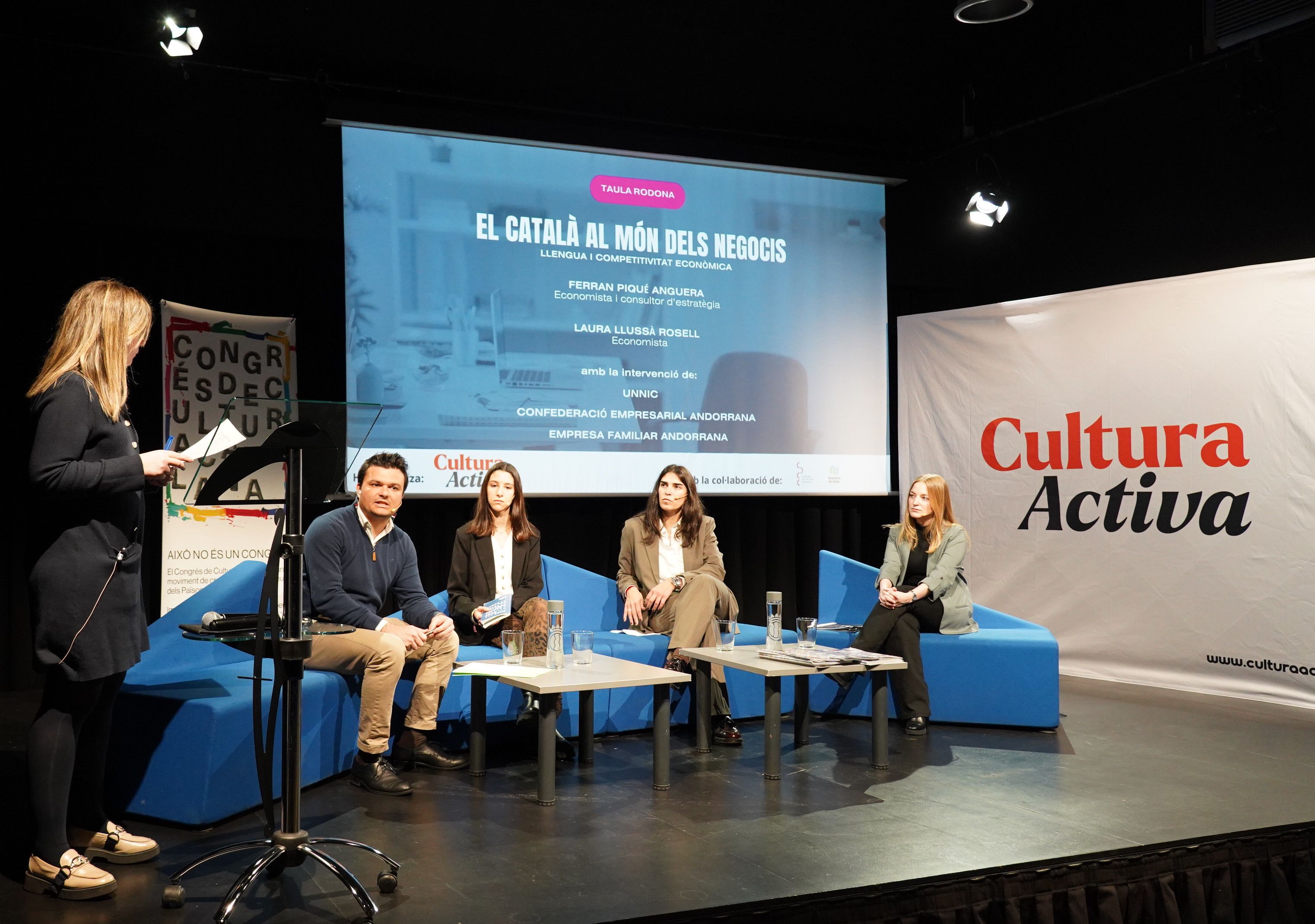 Un moment de la taula rodona sobre el català al món dels negocis.