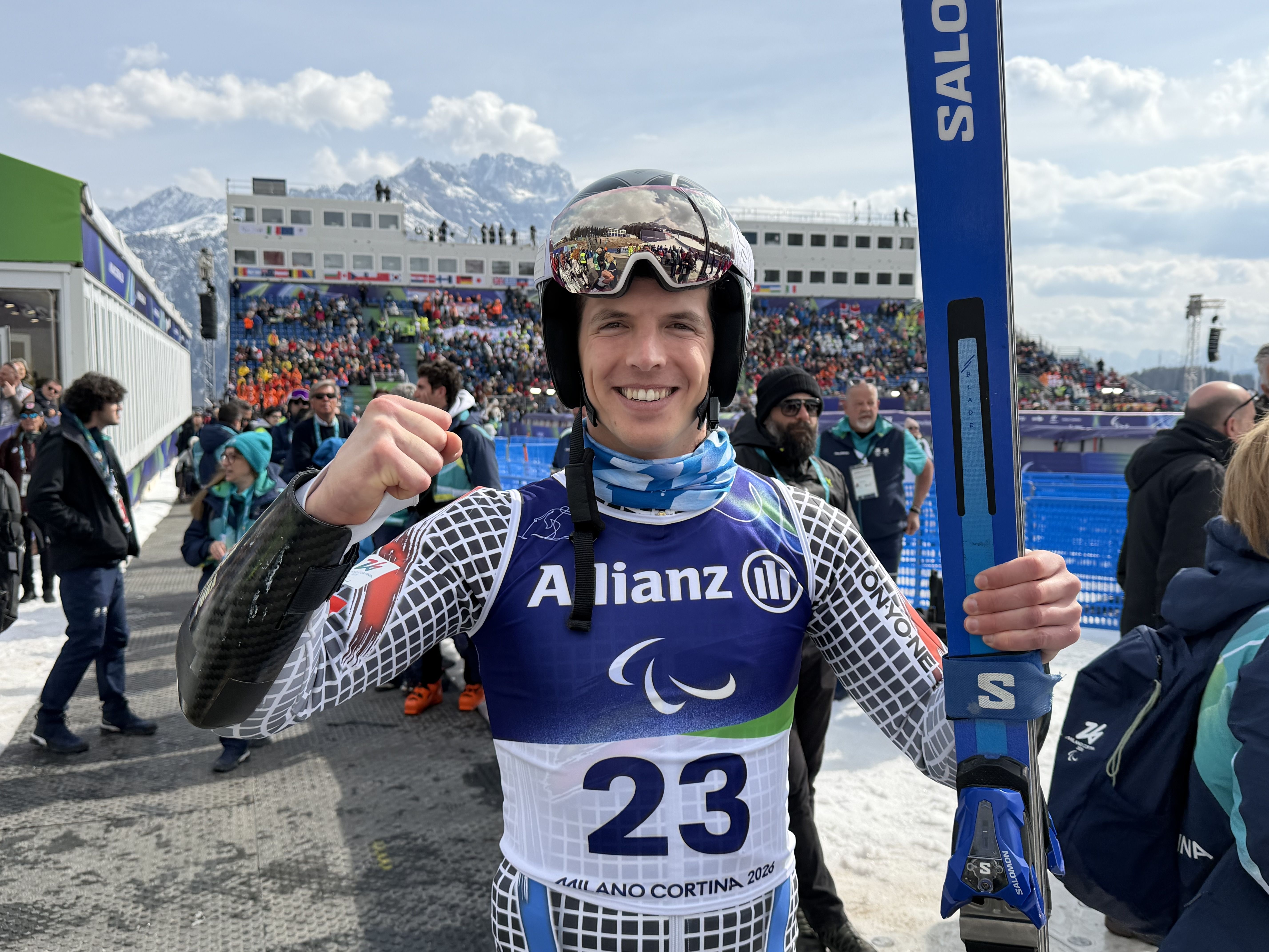 L'esquiador paralímpic andorrà, després de la seva participació al supergegant.