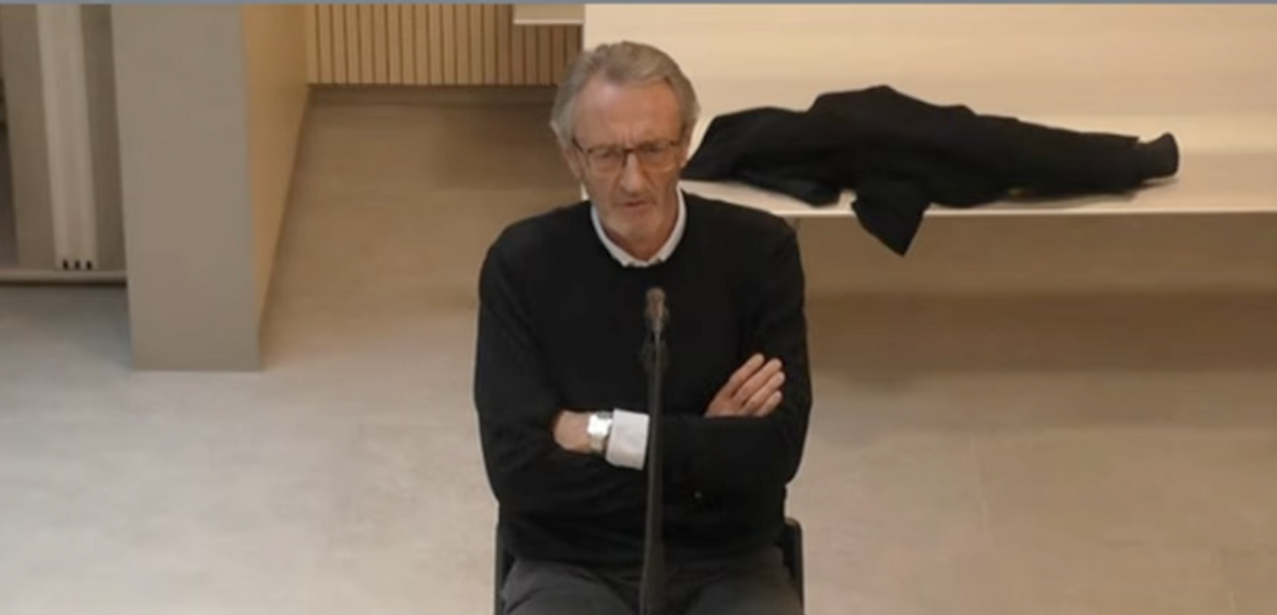 Higini Cierco durant la seva declaració des de la Seu de la Justícia d'Andorra.