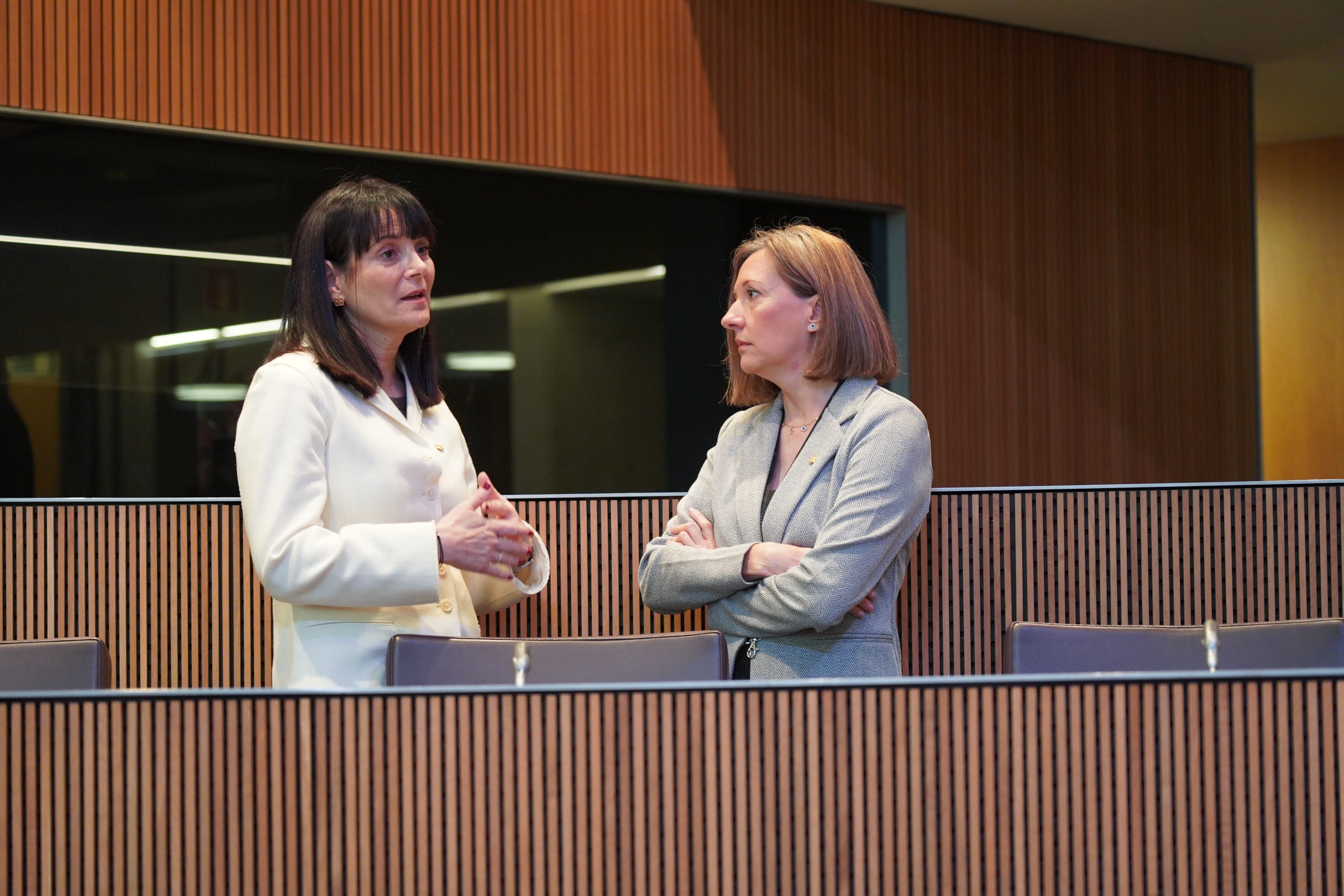 Bonell parlant amb Aché abans de la sessió.