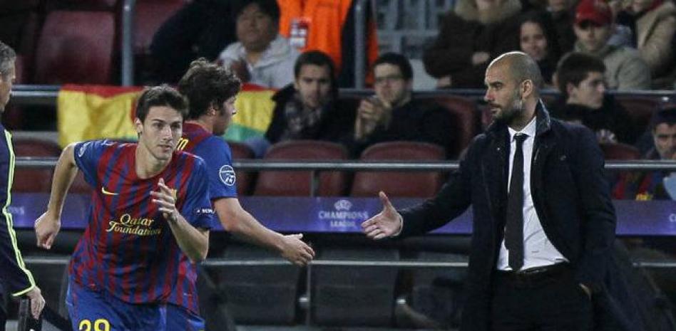 Riverola, el dia del seu debut amb el Barça de Guardiola.