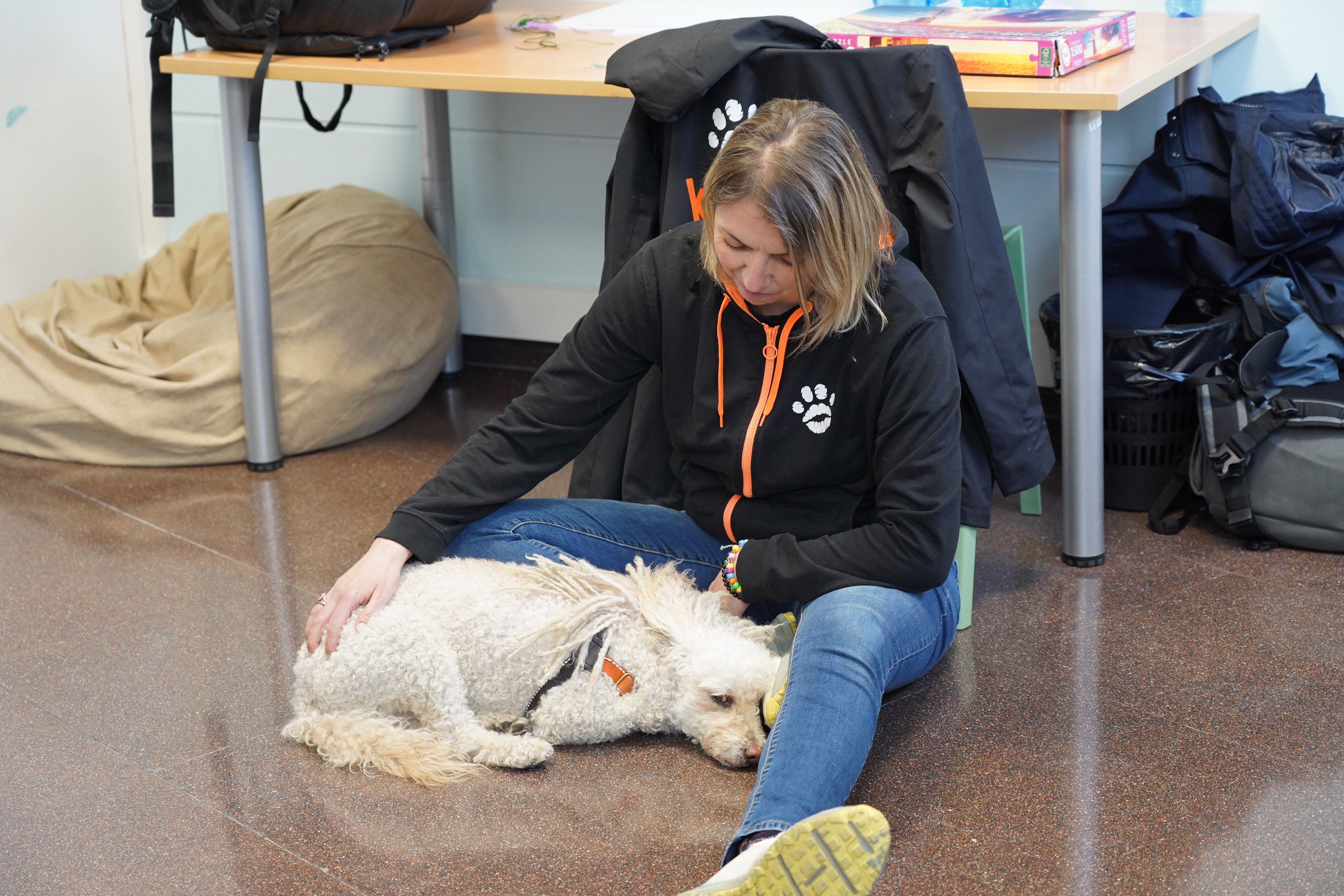 Els gossos arriben a l’Àrea de Salut Mental Infantojuvenil.