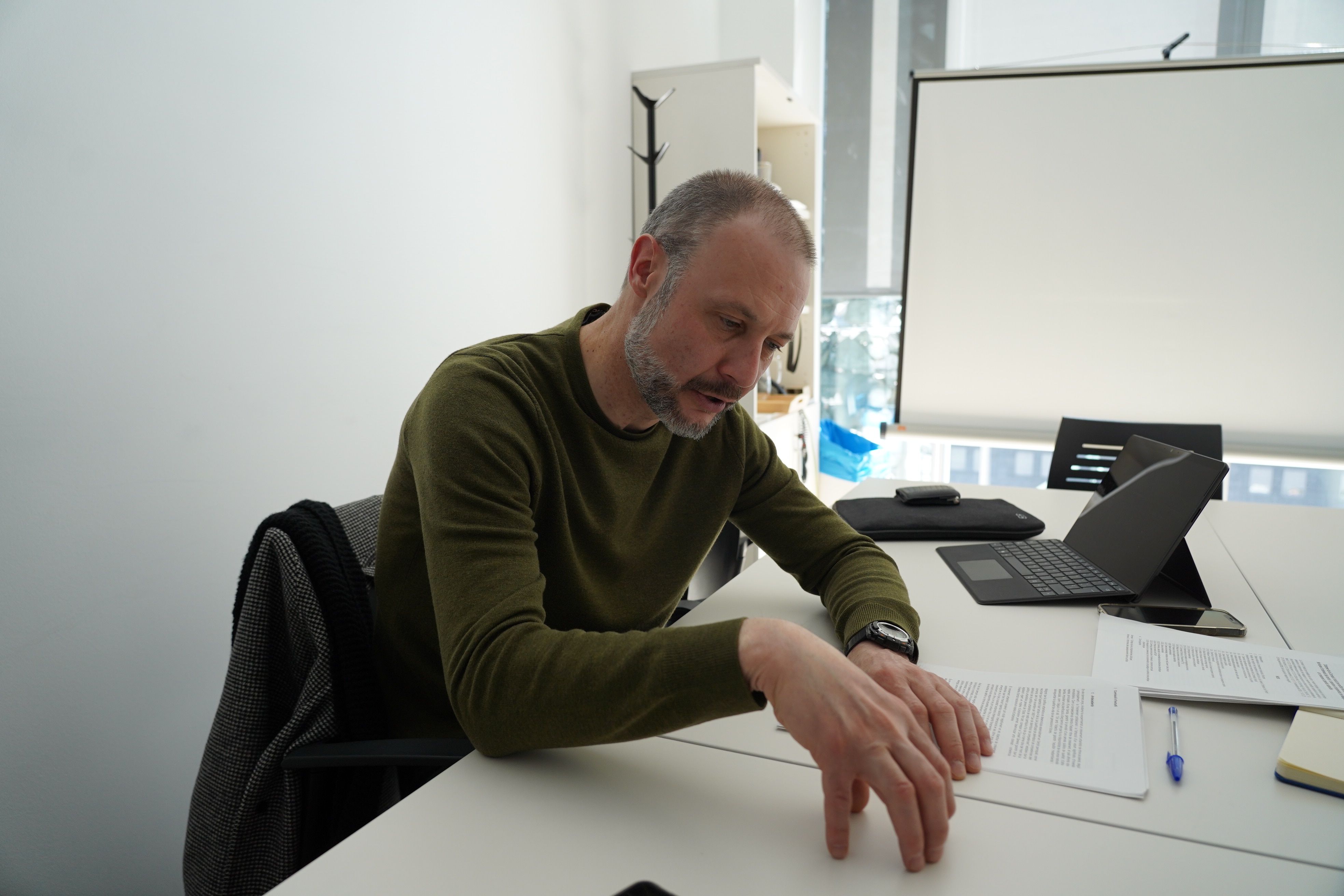 Casadevall, donat explicacions durant l'entrevista.