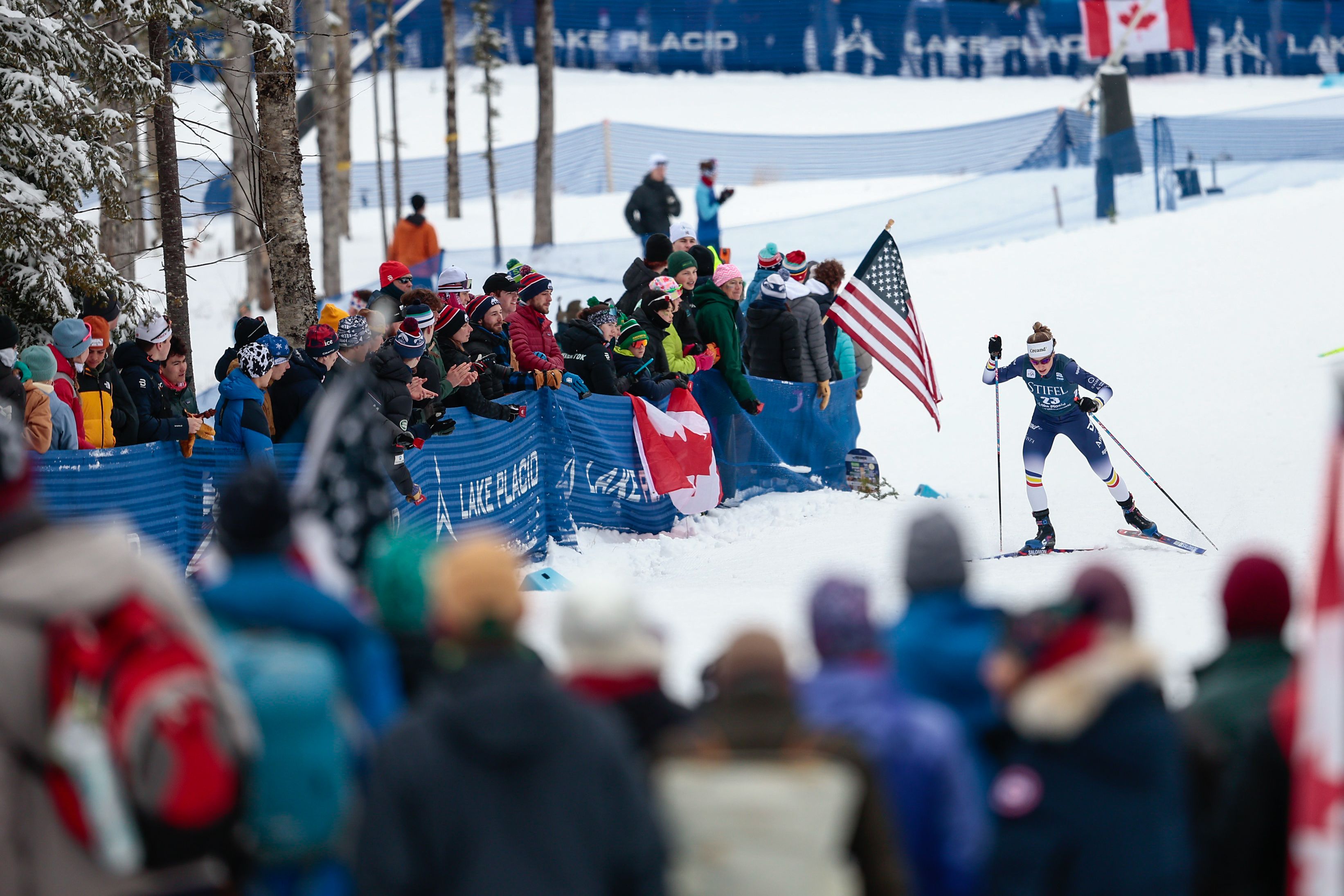 Gina del Rio, a l'arribada de l'esprint de Lake Placid. Gina del Rio, a l'arribada de l'esprint de Lake Placid.