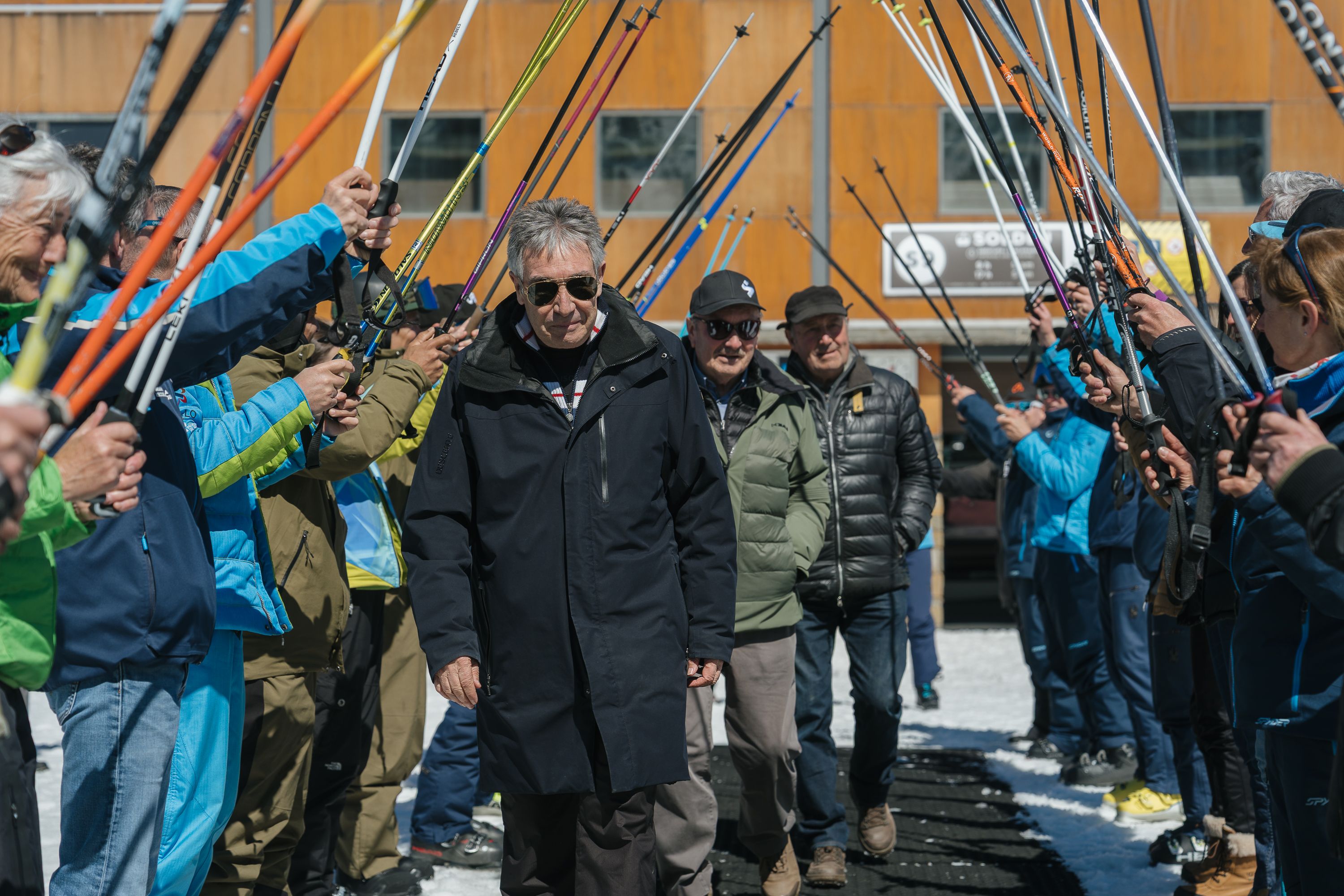 Homenatge als fundadors de l'escola esquí de Soldeu.