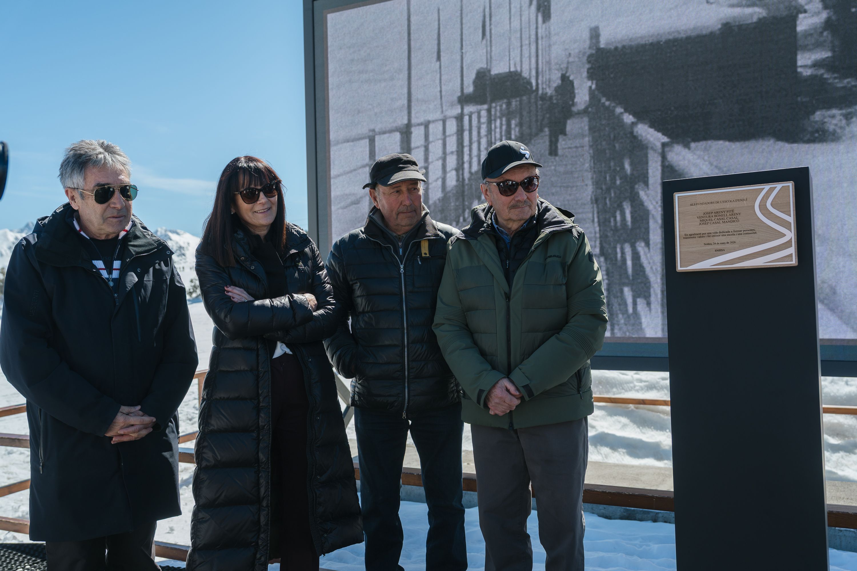 Homenatge als fundadors de l'escola esquí de Soldeu.