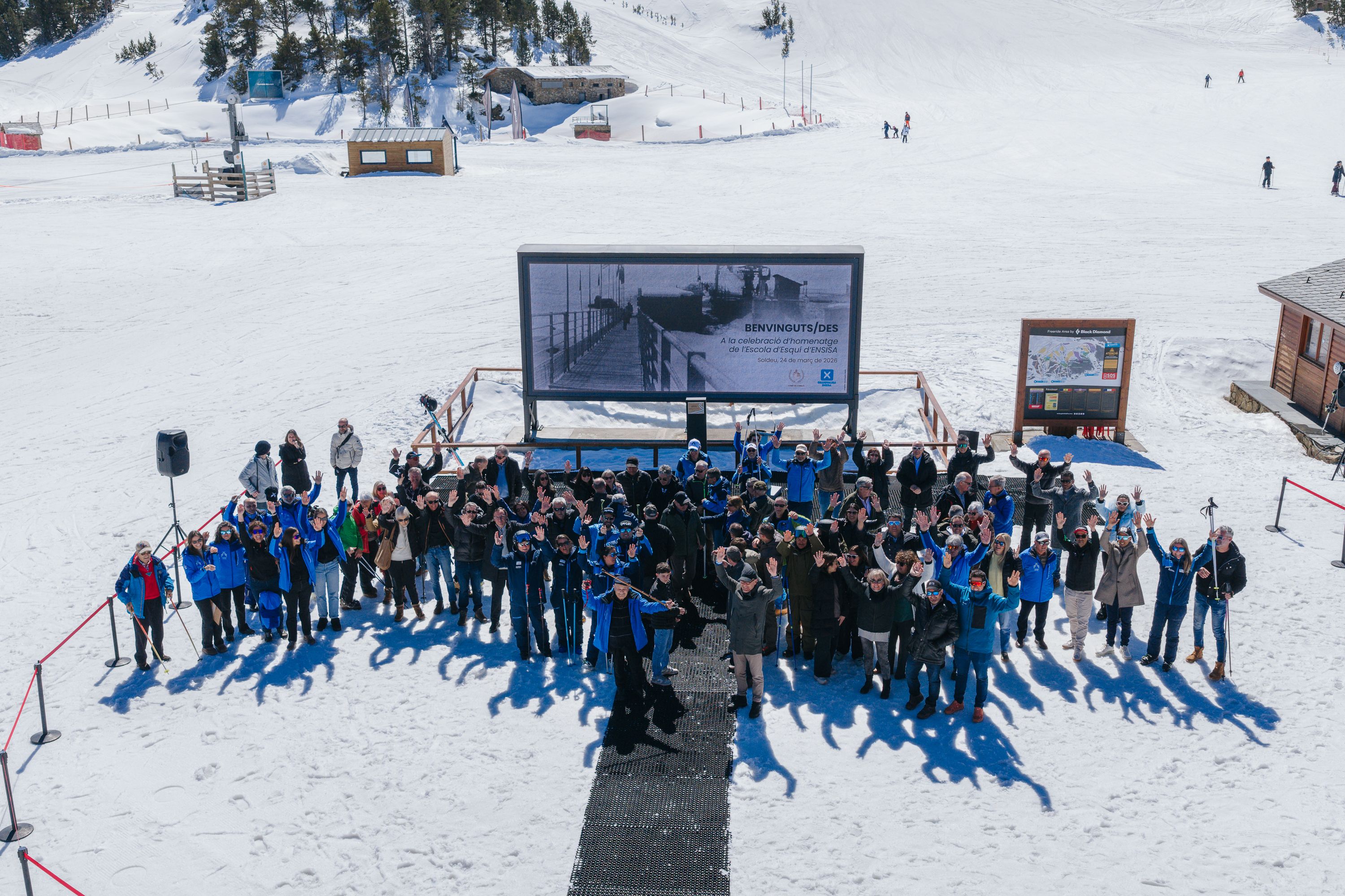 Homenatge als fundadors de l'escola esquí de Soldeu.