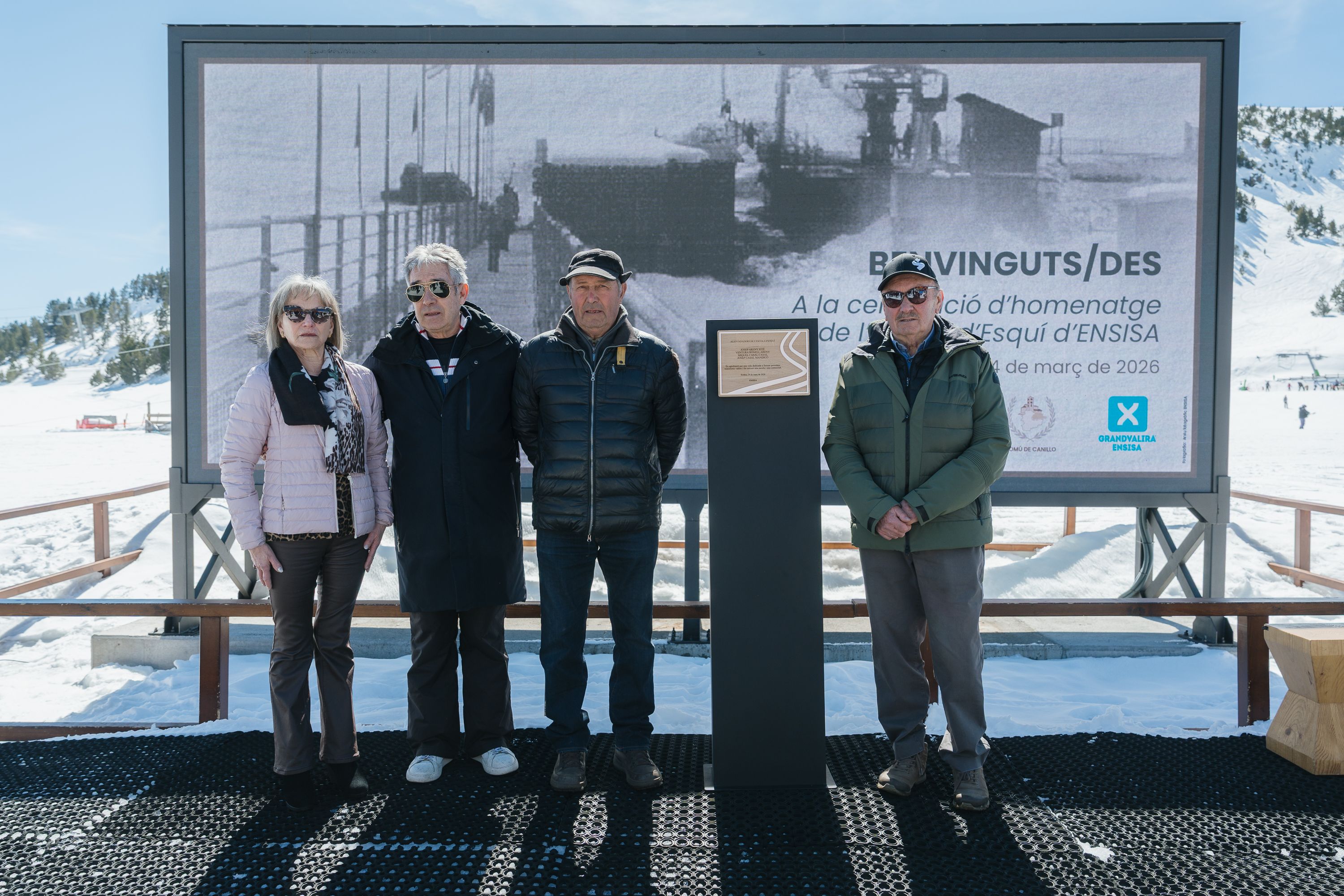 Homenatge als fundadors de l'escola esquí de Soldeu.