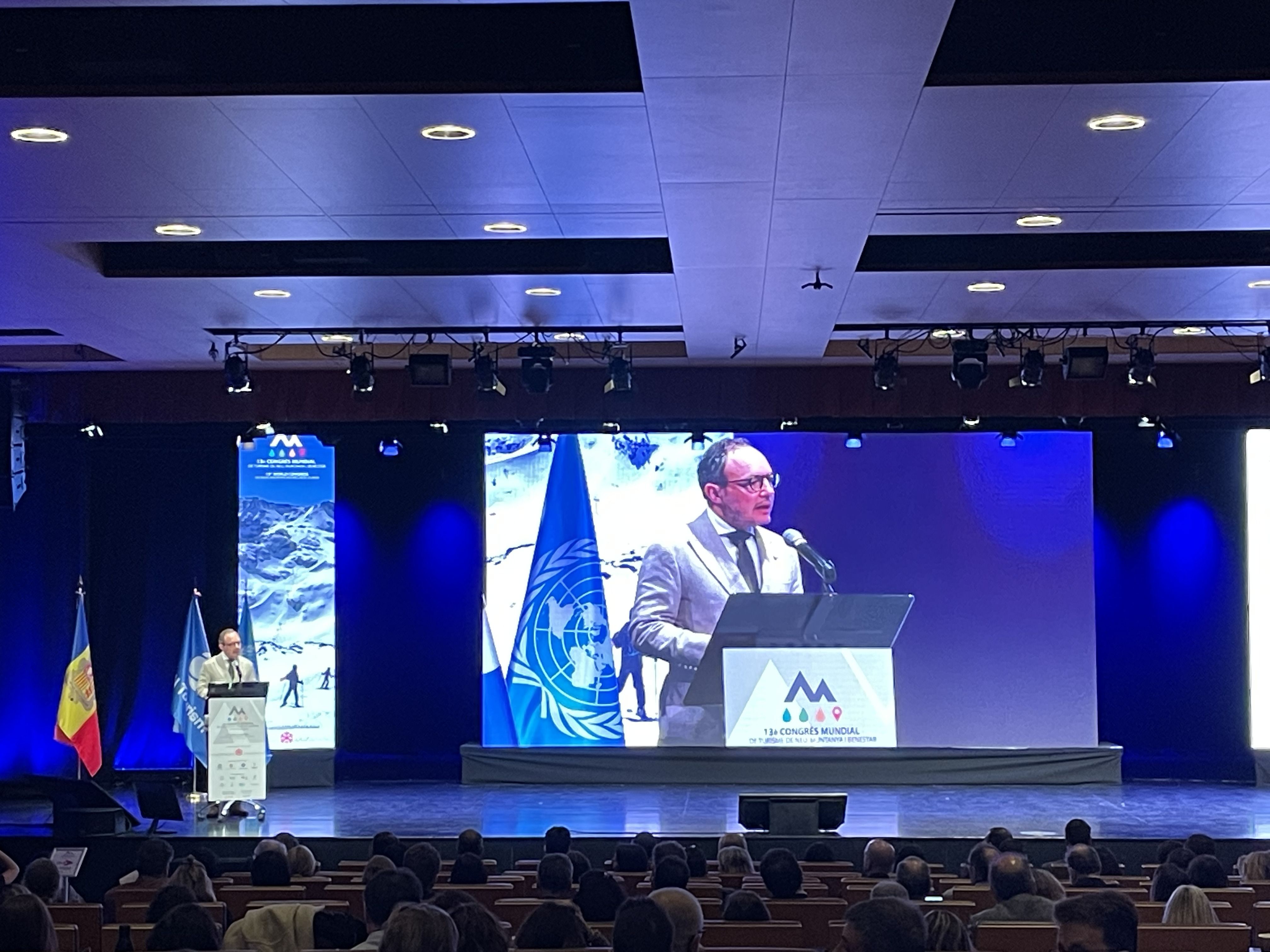 El cap de Govern, Xavier Espot, durant la cerimònia d'obertura. El cap de Govern, Xavier Espot, durant la cerimònia d'obertura.