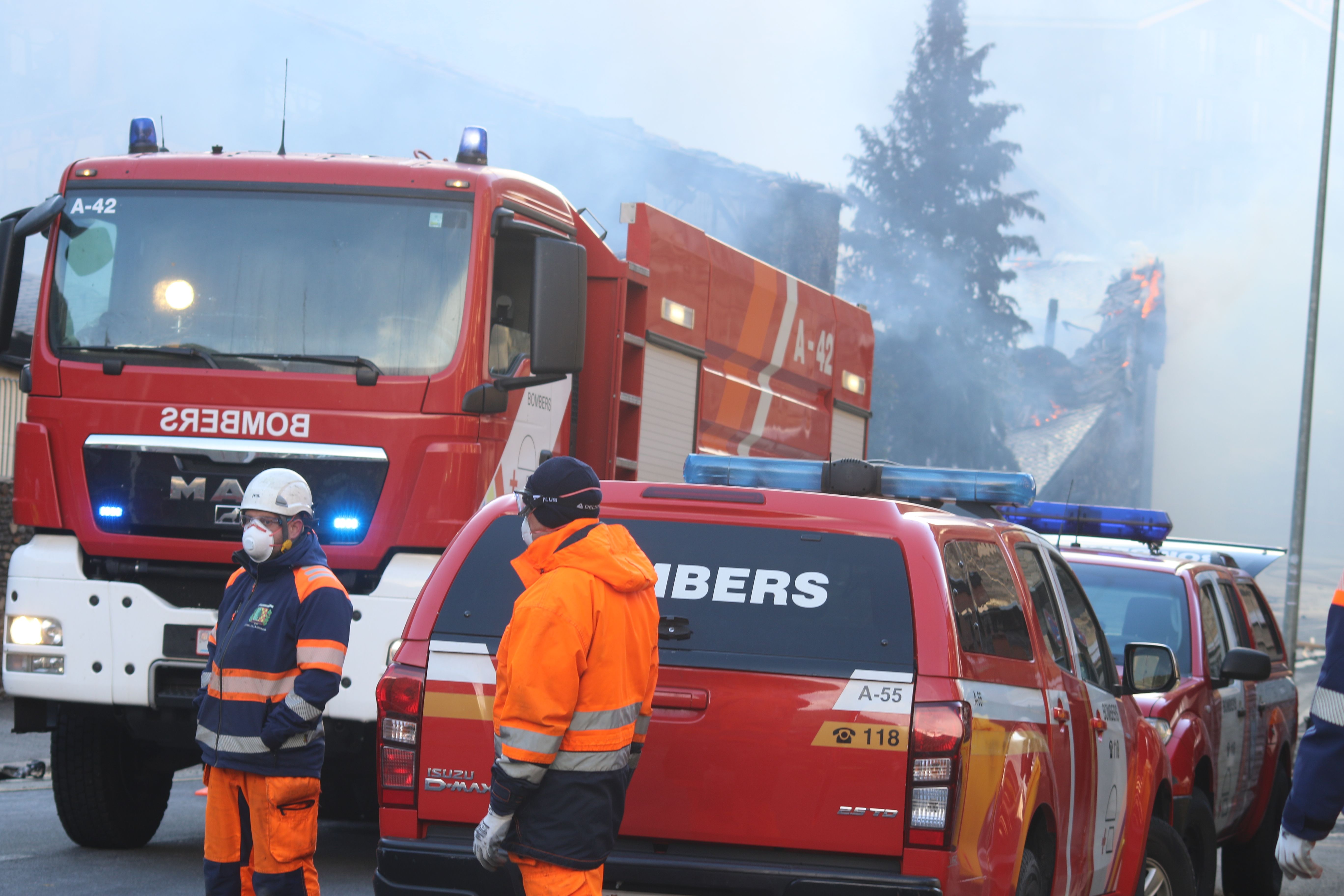Mobilització d'efectius a Arinsal. Mobilització d'efectius a Arinsal.