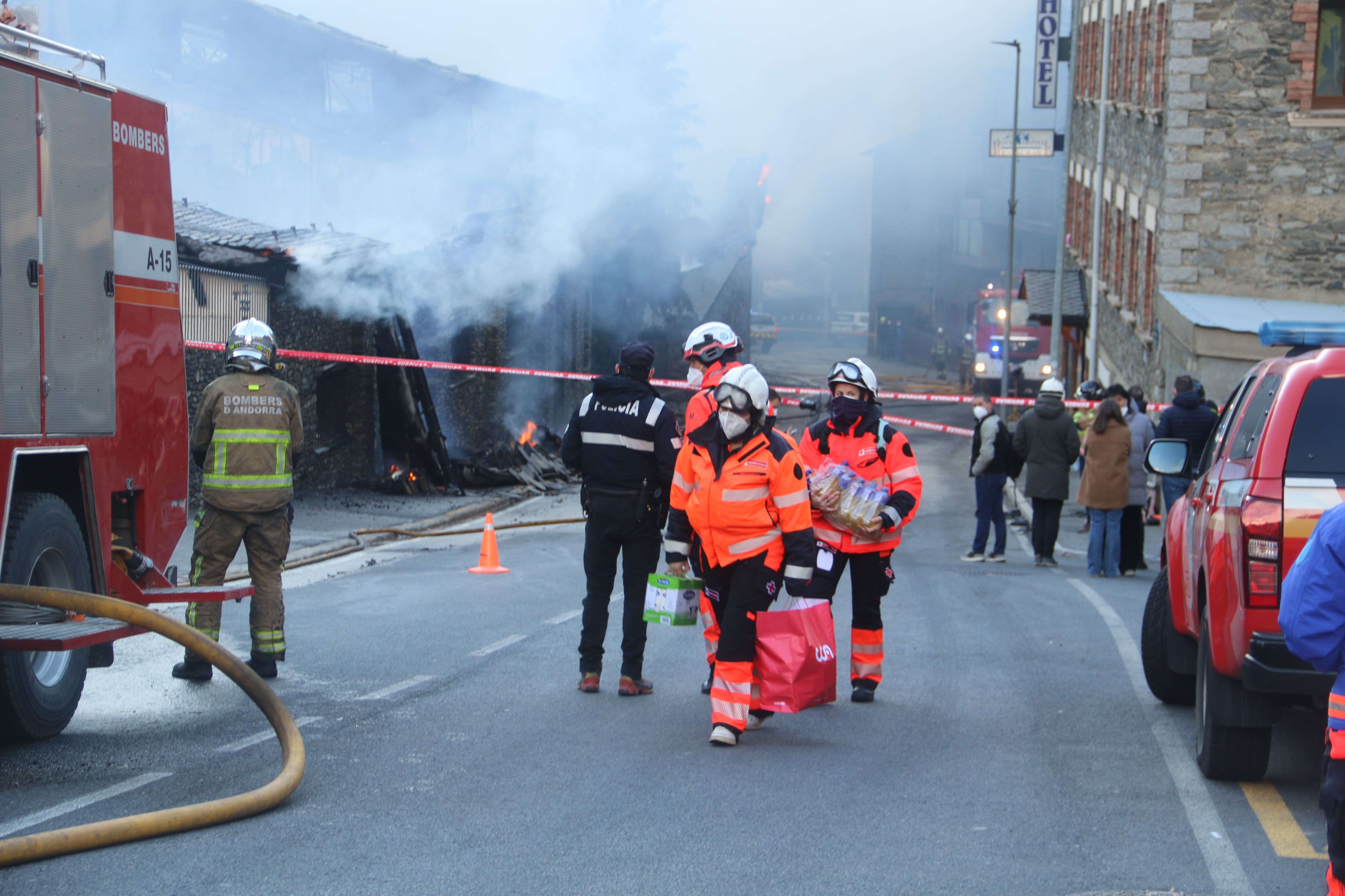 Mobilització d'efectius a Arinsal. Mobilització d'efectius a Arinsal.