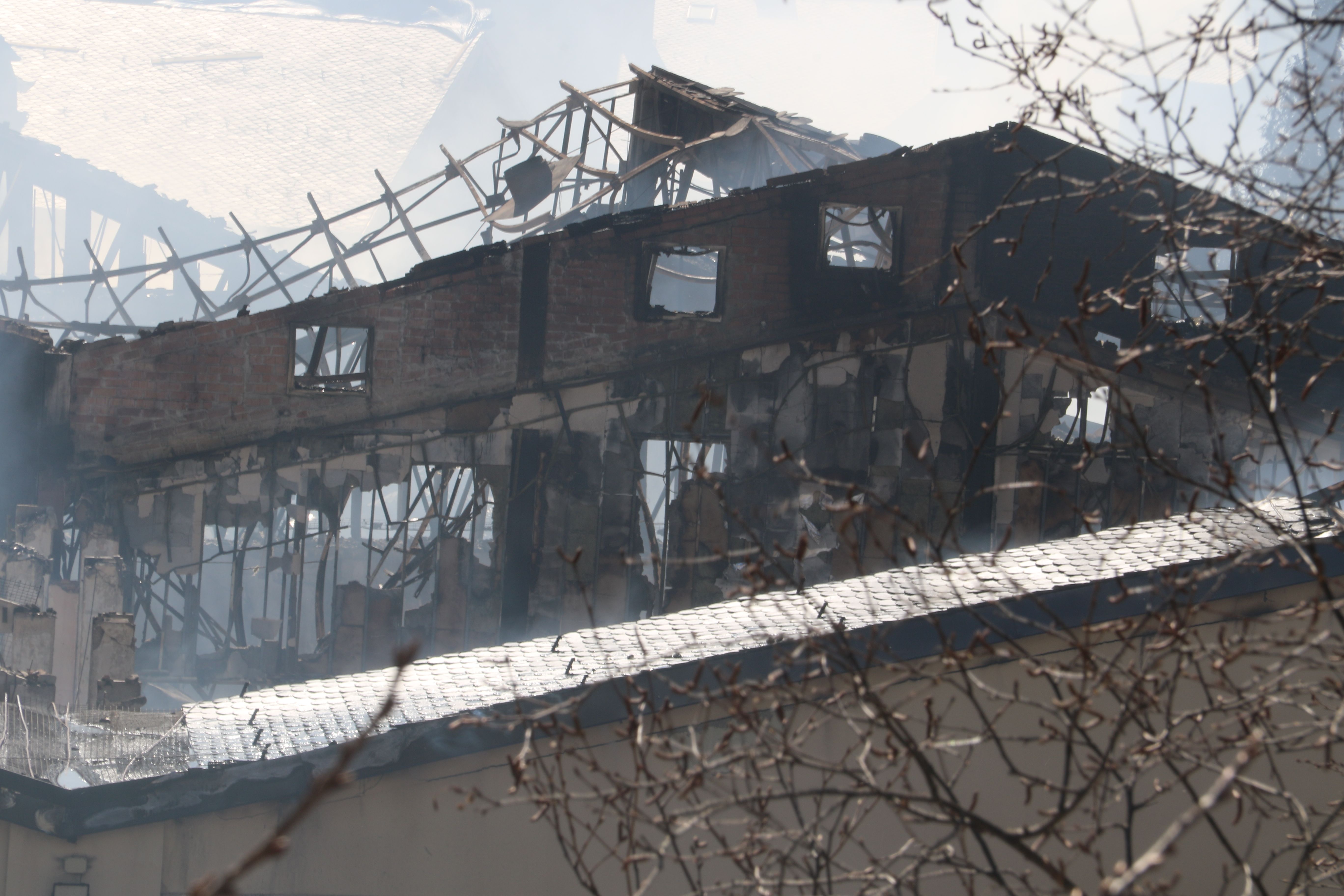 Imatge de l'estructura calcinada.