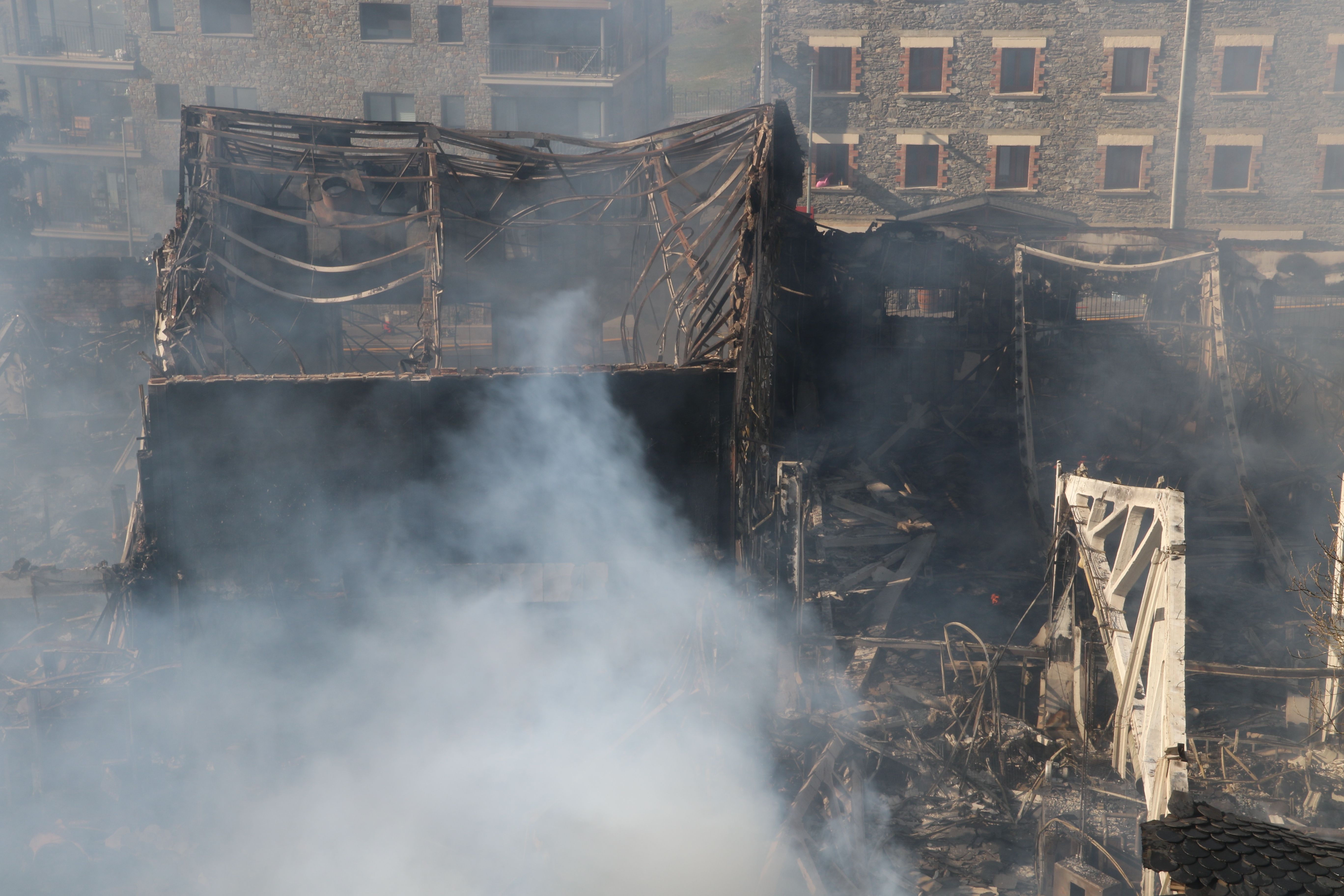 Imatge de l'estructura calcinada.