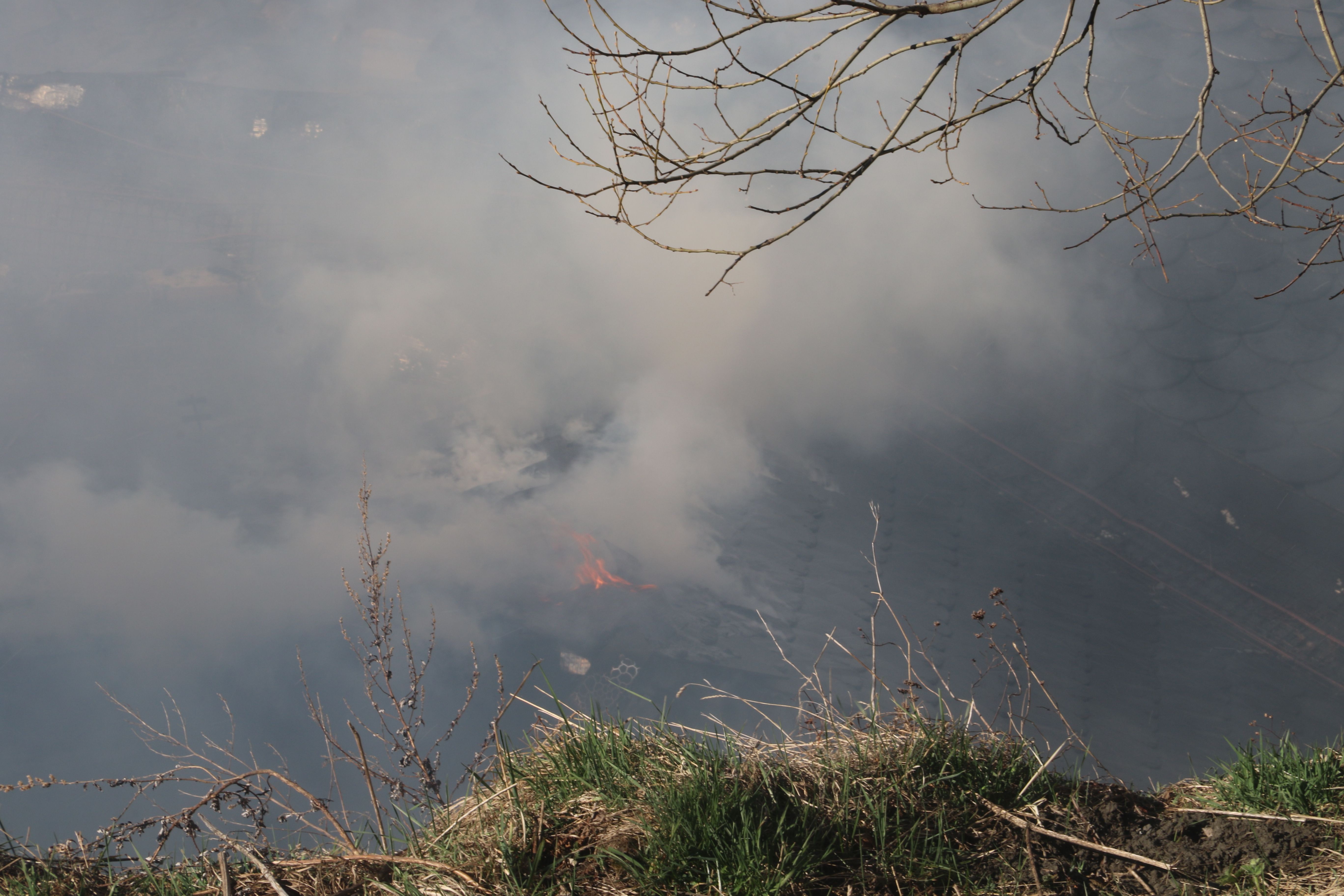 Imatge de l'estructura calcinada.