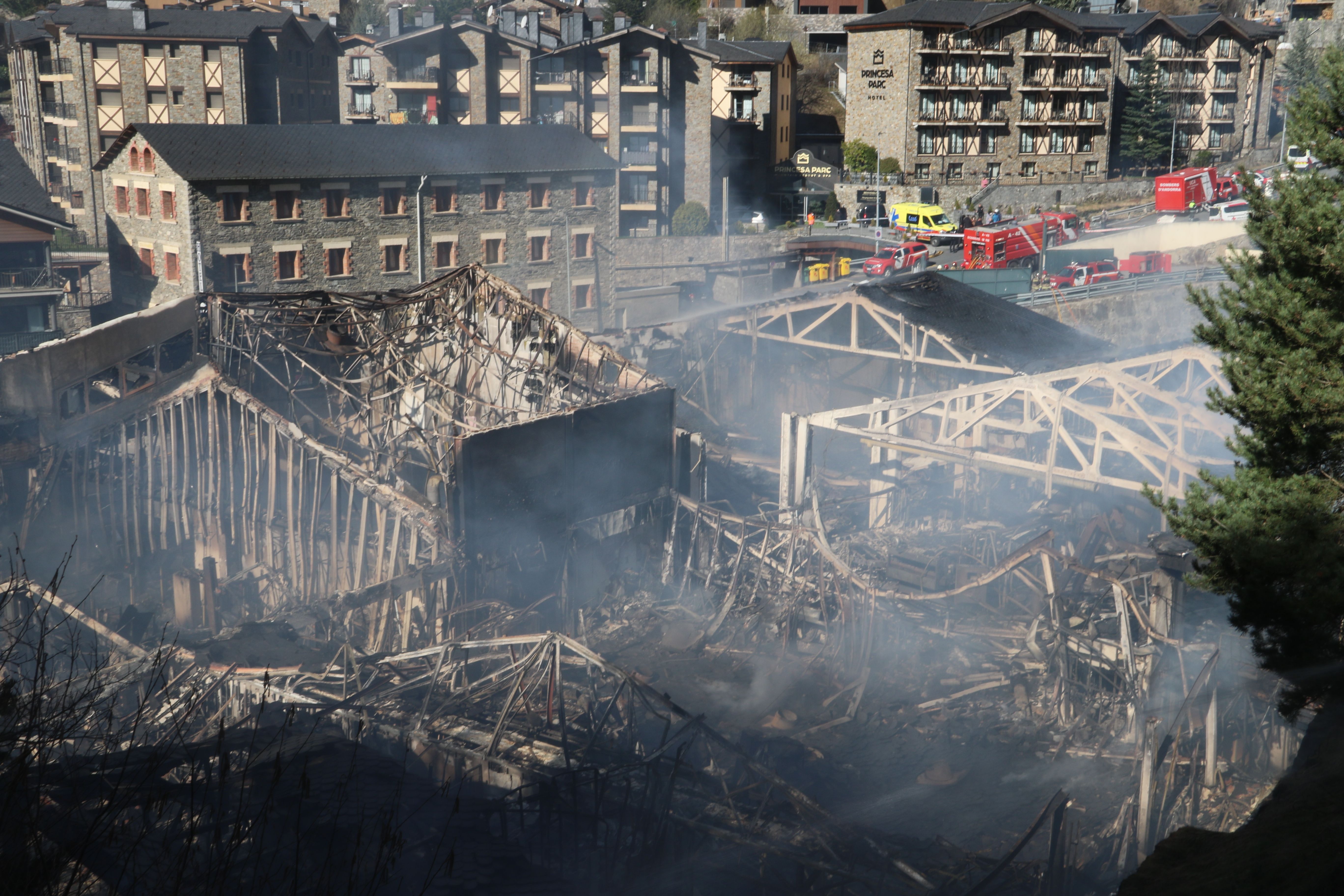 Imatge de l'estructura calcinada.