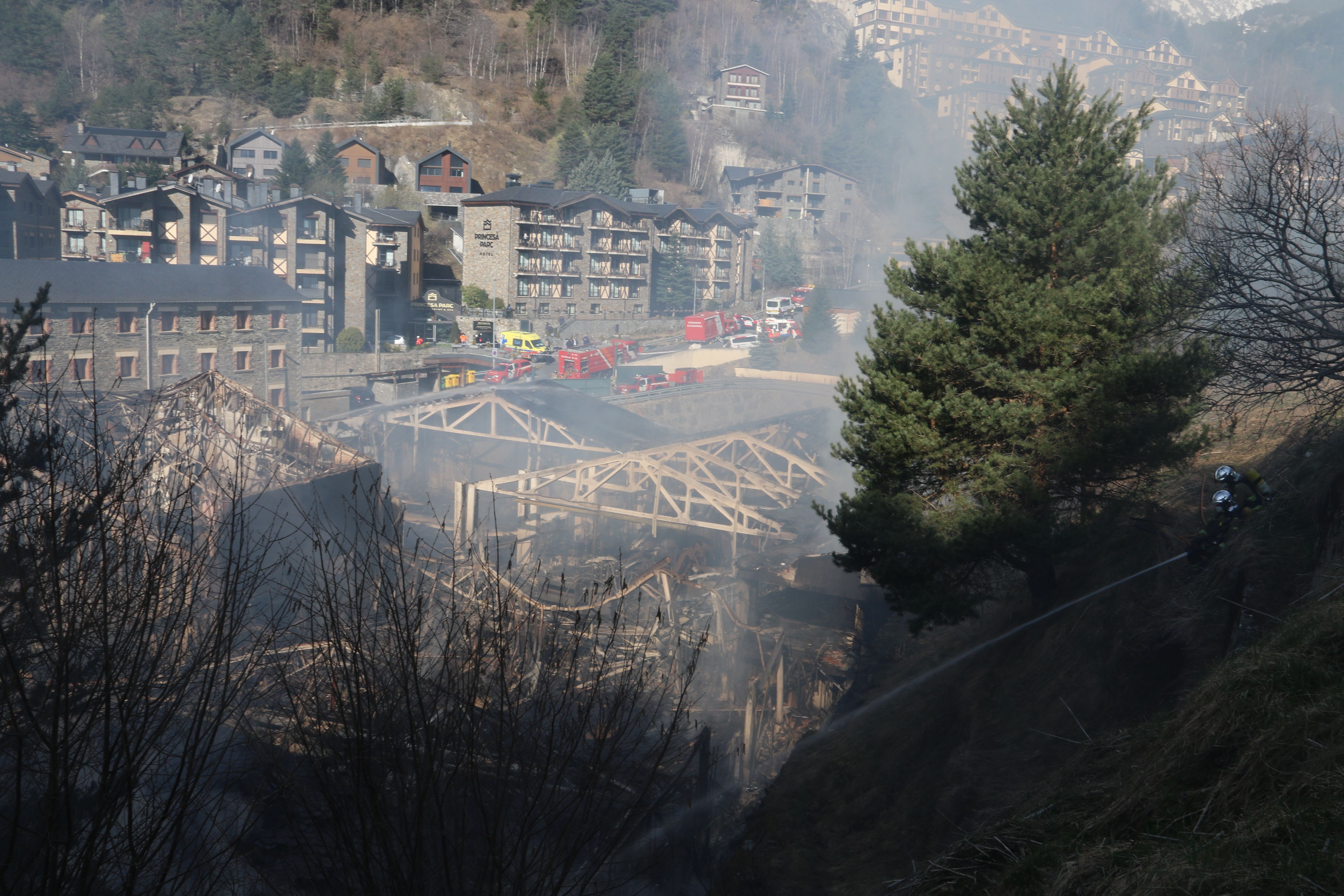 Imatge de l'estructura calcinada.