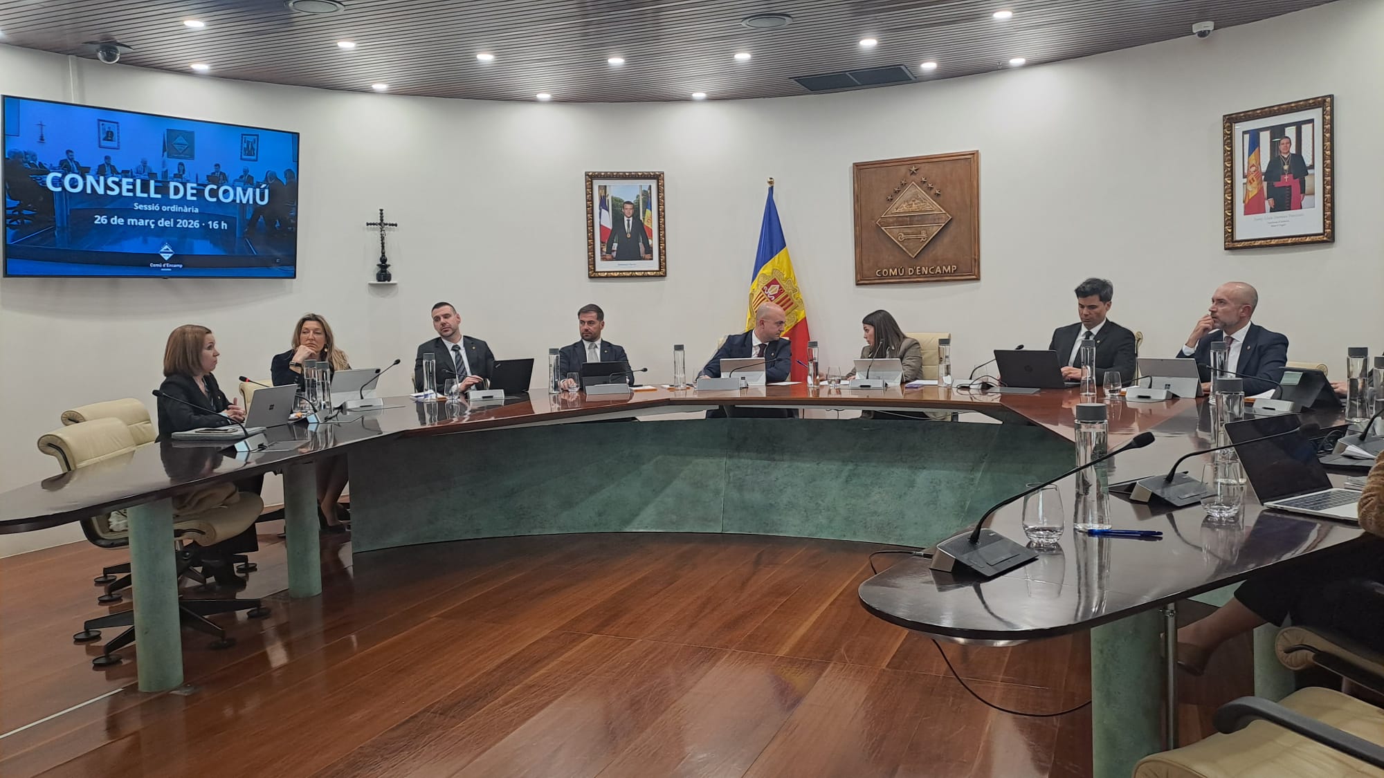 Un instant de la sessió de consell de comú d'aquest dijous a Encamp. Un instant de la sessió de consell de comú d'aquest dijous a Encamp.