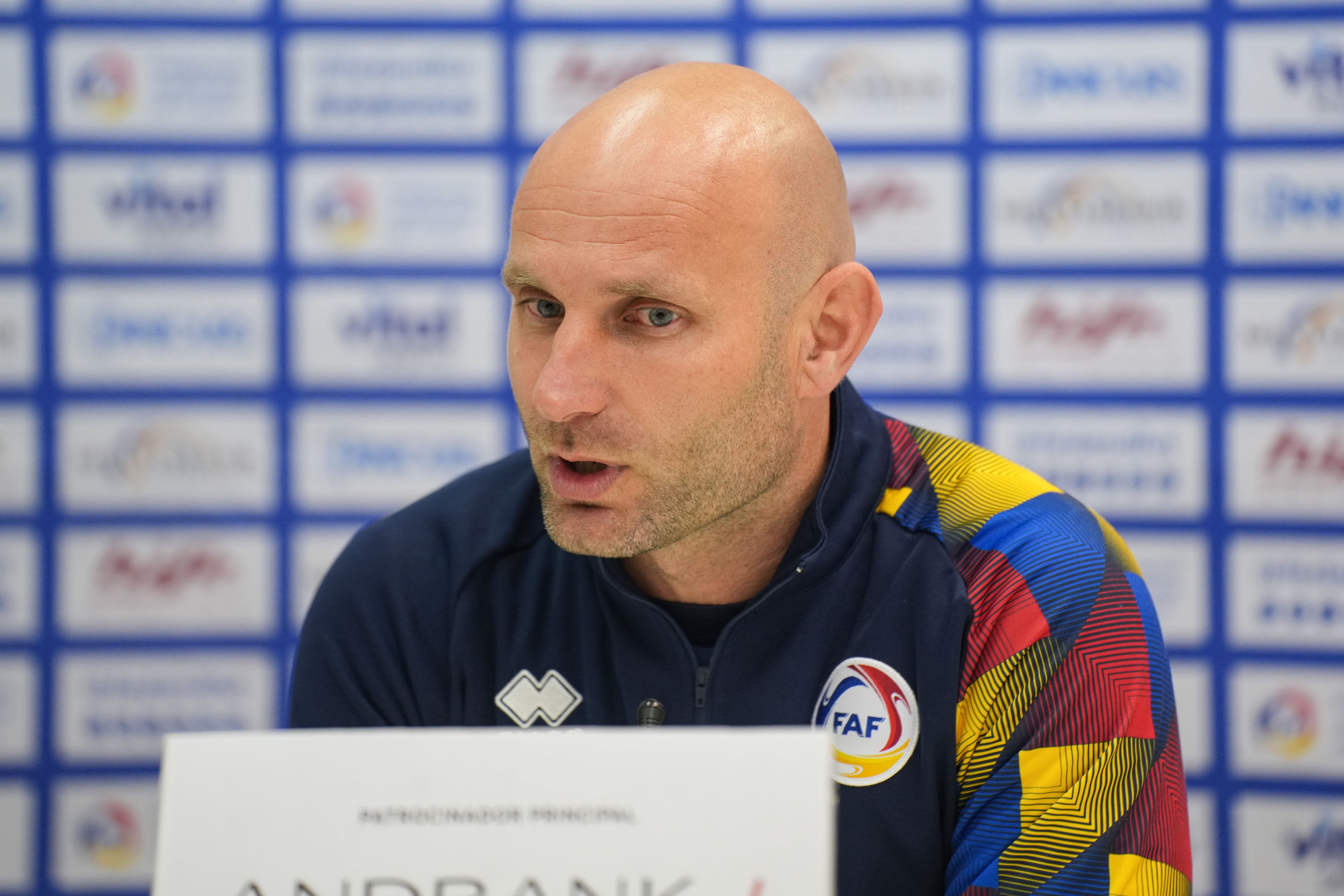El seleccionador de la sub-21 Eloy Casals, en roda de premsa.