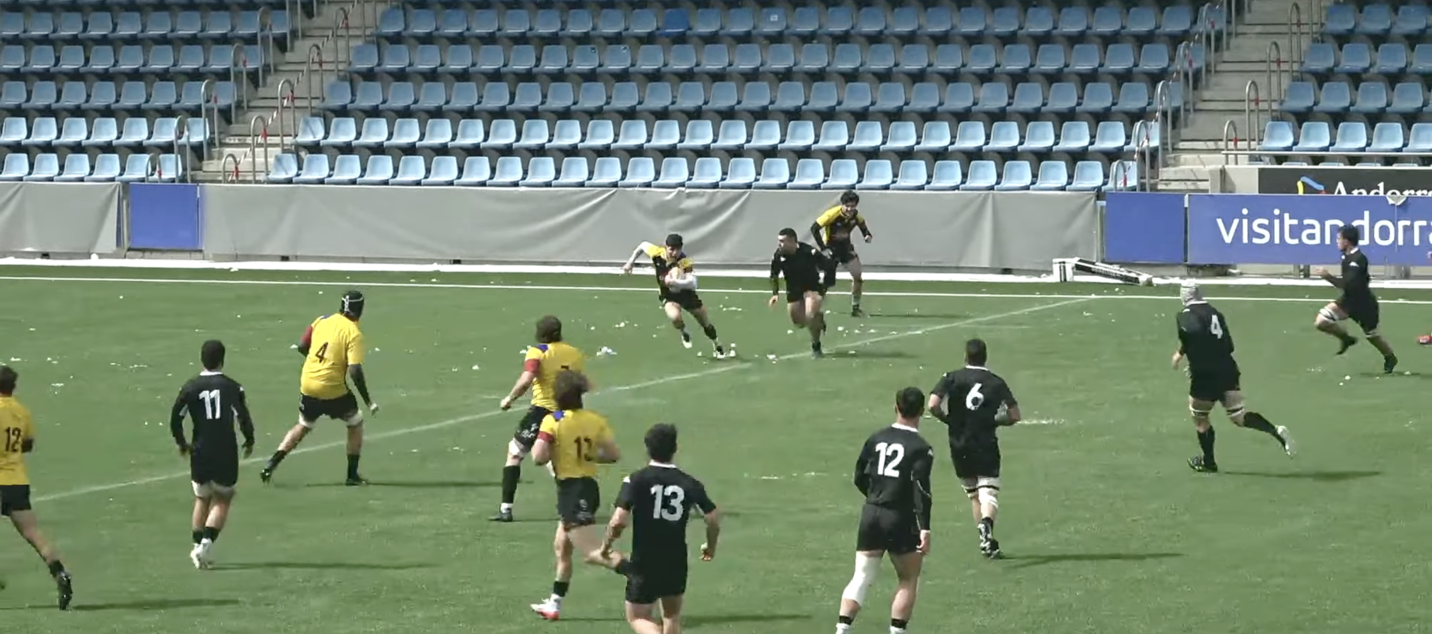 Una imatge de la retransmissió del duel entre el VPC Andorra i el Getxo.