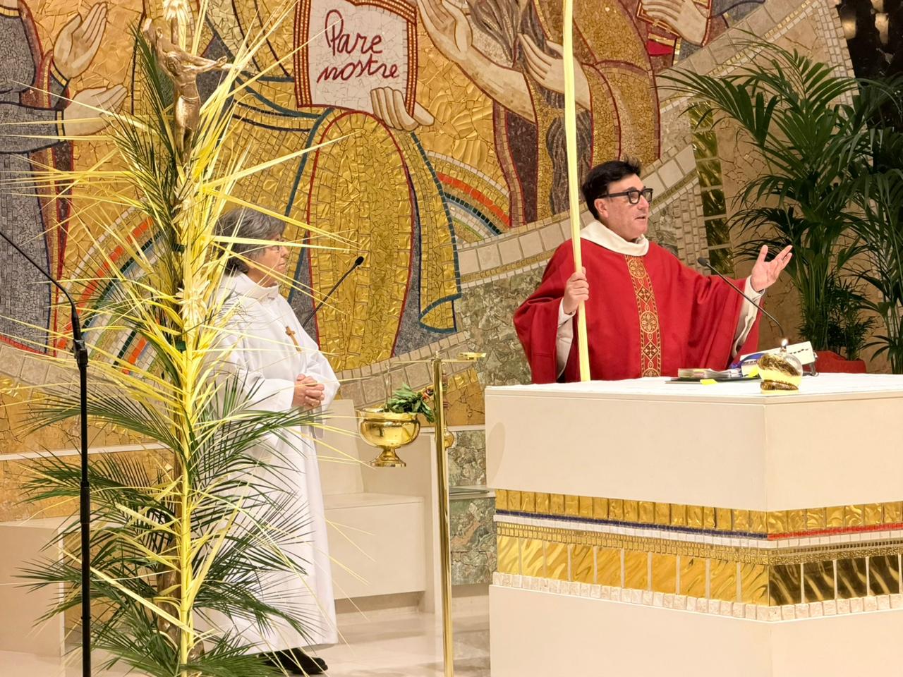 Benedicció del ram a l'església de Sant Julià i Sant Germà.
