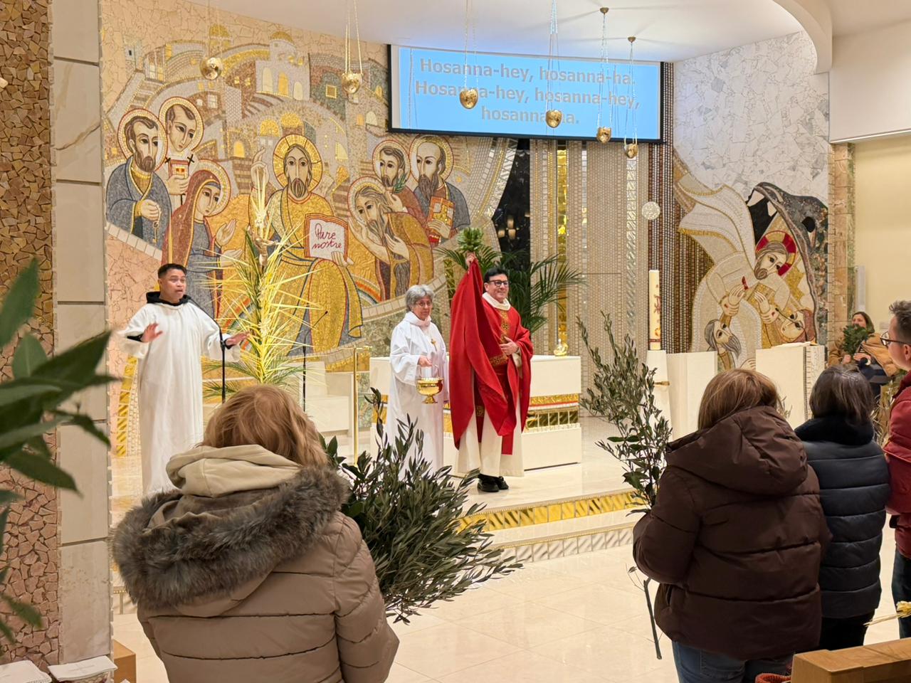 Benedicció del ram a l'església de Sant Julià i Sant Germà.